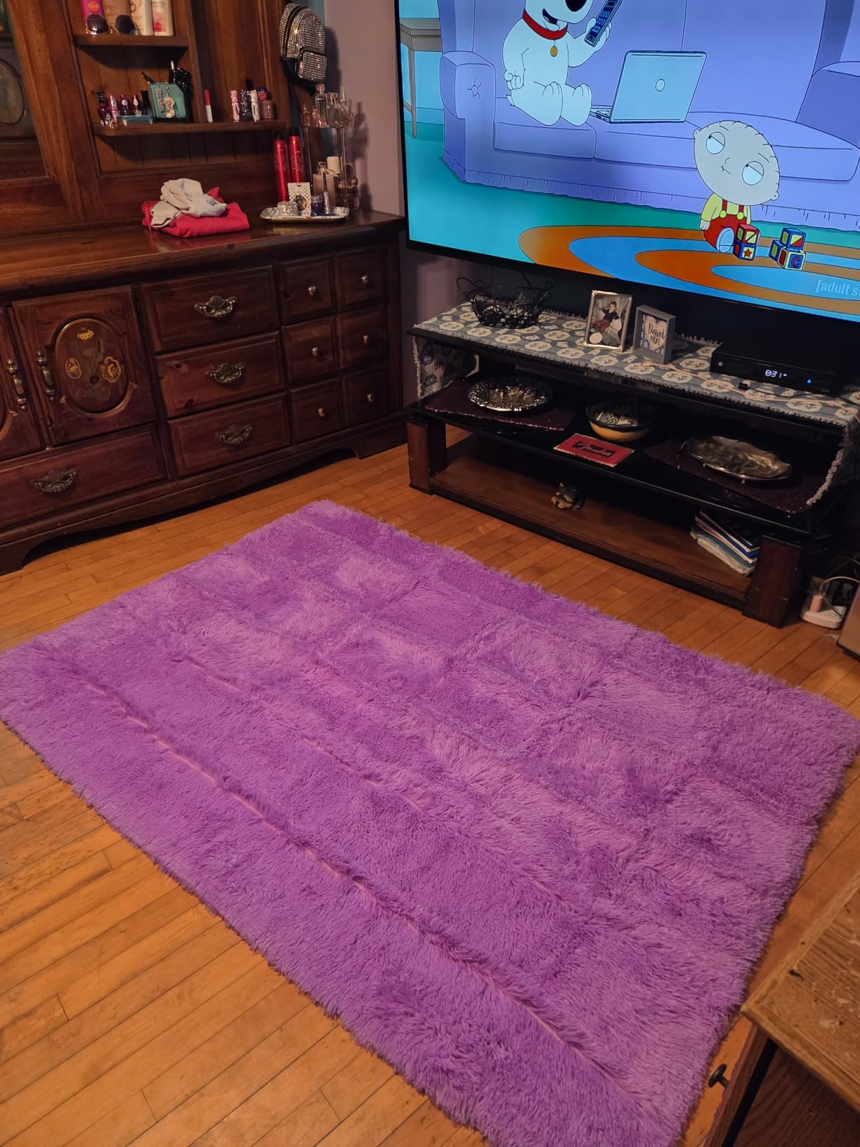 OLANLY 5x8 Machine Washable Large Area Rugs for Living Room, Bedroom, Soft Fluffy Shaggy Bedside Rug, Indoor Floor Carpet for Kids Girls and Boys, Dorms, Nursery, Home Decor Aesthetic, Grey customer photo 1