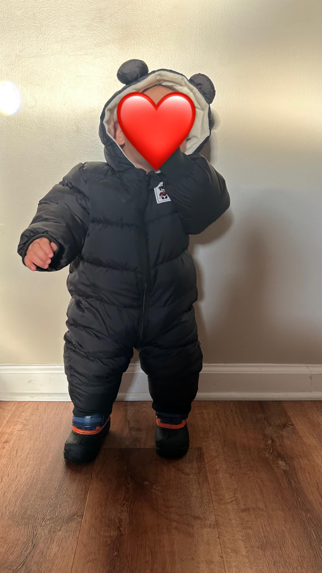 XMWEALTHY Baby Clothes Cute Infant Toddler Snowsuit Warm Newborn Boy Girl Winter Coats Hooded Zip Jumpsuit customer photo 2