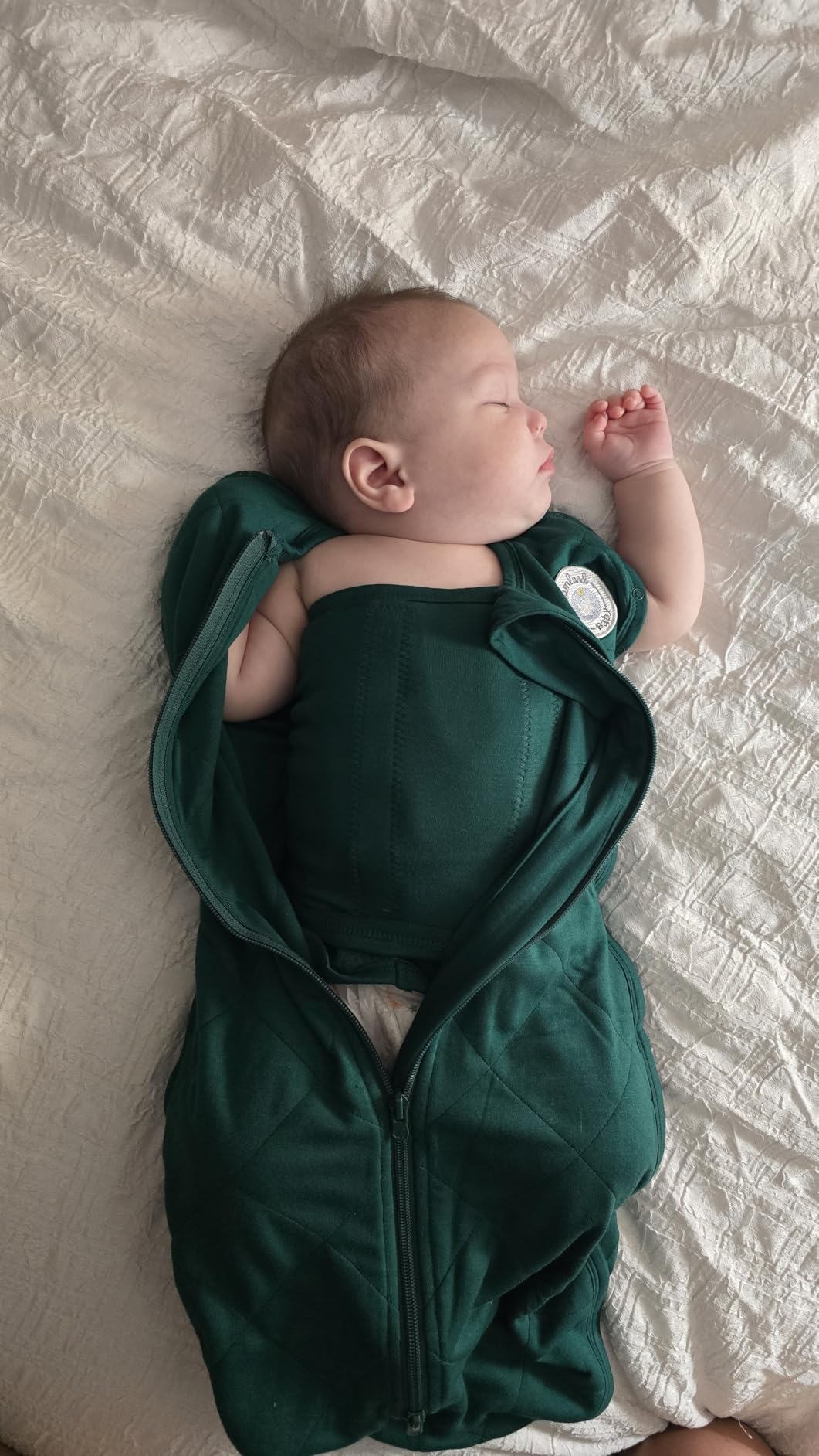 Dreamland Baby Viscose Swaddle Blanket (0-6 Months). 1.0 TOG Ultra Soft Swaddle Blanket w/Built in Band. 95% Viscose, 5% Spandex (Ocean). Mom-Owned US Business, Premium Materials customer photo 1