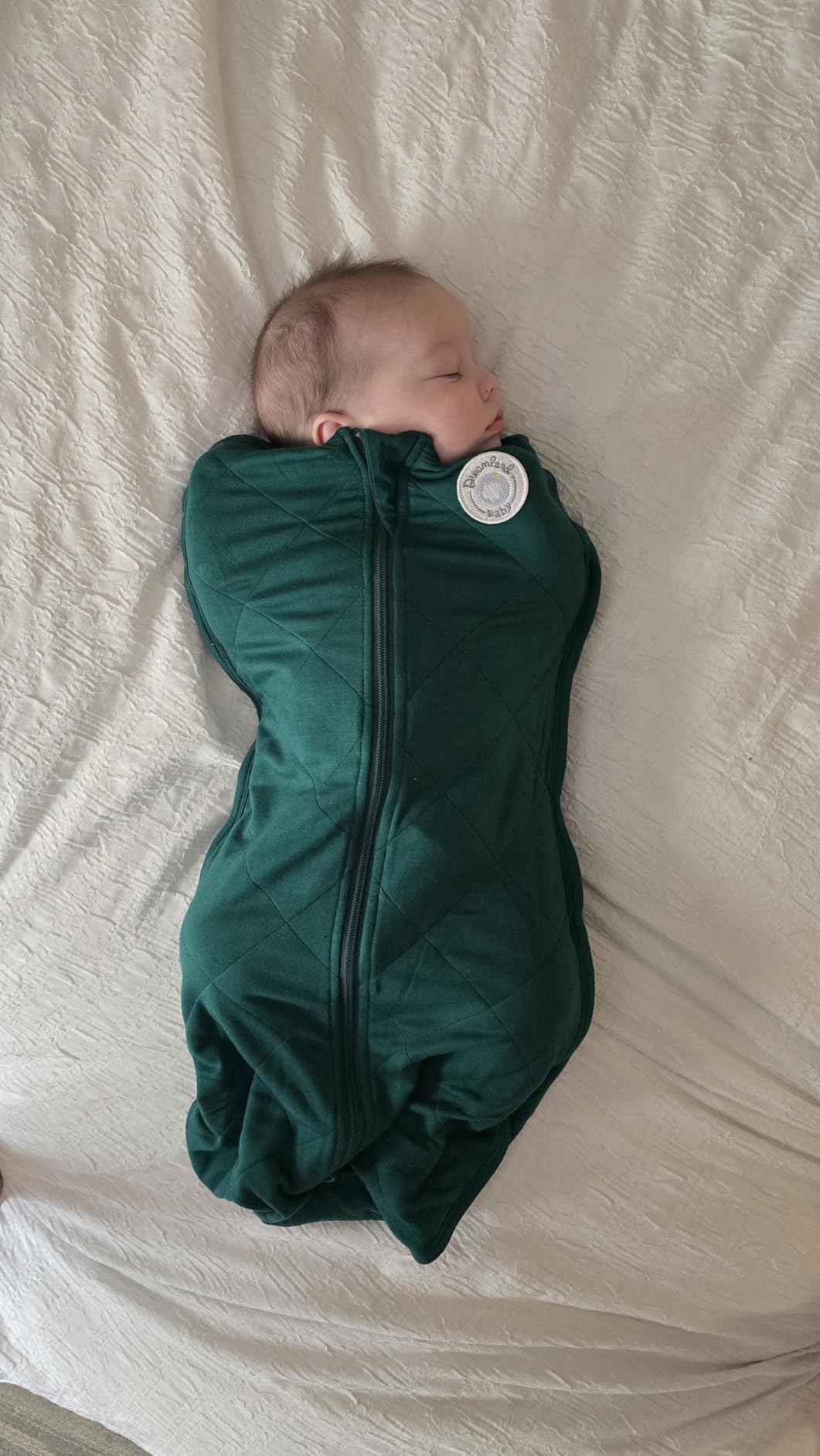 Dreamland Baby Viscose Swaddle Blanket (0-6 Months). 1.0 TOG Ultra Soft Swaddle Blanket w/Built in Band. 95% Viscose, 5% Spandex (Ocean). Mom-Owned US Business, Premium Materials customer photo 2