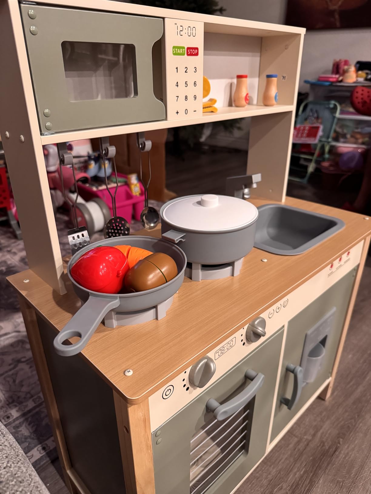 Babytronic Kids Play Kitchen, Wooden Kitchen Playset for Kids Ages 3+ with Real Lights, Sounds, Stove, Sink, Oven, and 30 Pcs Accessories, Toys Kitchen Small Pretend Play Kitchen for Toddlers (White) customer photo 2