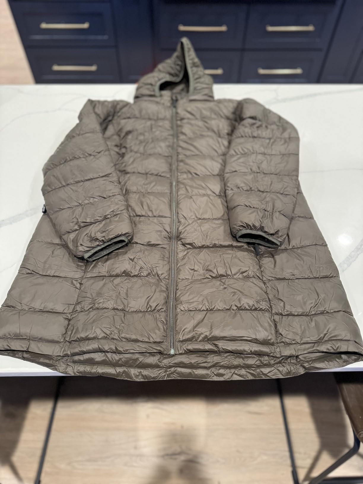 Plus Size Women Packable Puffer Jacket 1X-6X Water-Resistant Lightweight Puffer Coat Detachable Hood customer photo 1