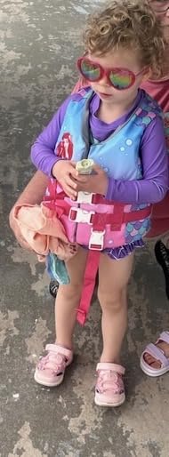 SwimWays Disney Princess Swim Trainer Life Jacket, US Coast Guard Approved Life Vest Kids Swim Vest, Pool Floats & Life Jackets for Kids 33-55 lbs, Ariel customer photo 1