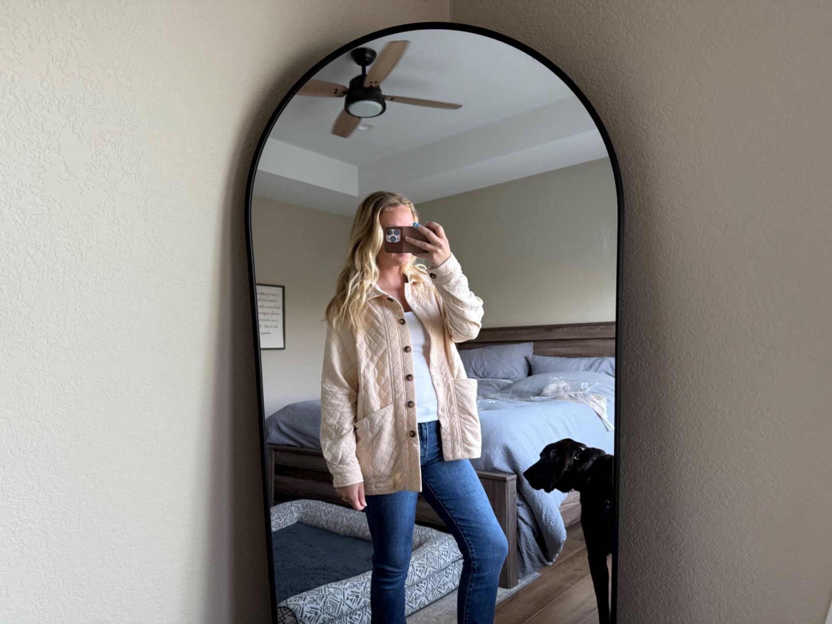 Dokotoo Casual Quilted Jackets for Women Button Down Collared Long Sleeve Coats with Pockets customer photo 2