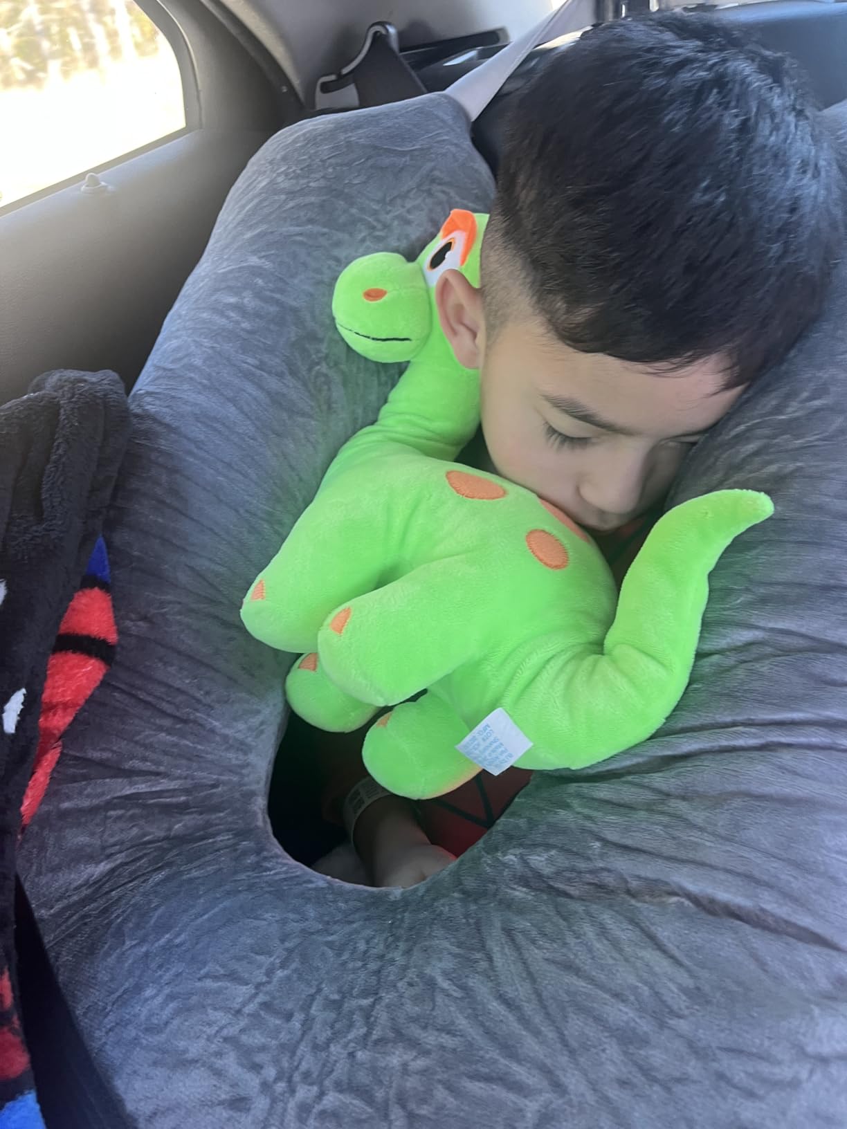 1 MIDDLE ONE Car Pillow for Kids, Memory Foam Travel Pillow for Car and Adults, Kid Travel Pillow for Sleeping on Road Trip, Small Body Pillow for Kids (Grey) customer photo 1