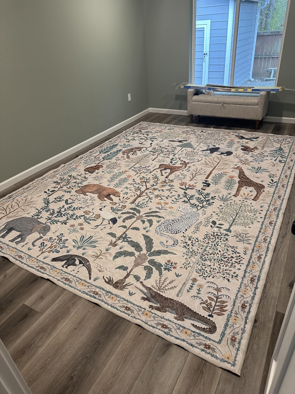 OJIA Jungle 8x10 Area Rugs for Living Room Bedroom Large Washable Rugs, Thin Modern Nursery Rug Non-Shedding Kids Playroom Rug Stain Resistant Large Carpet customer photo 1