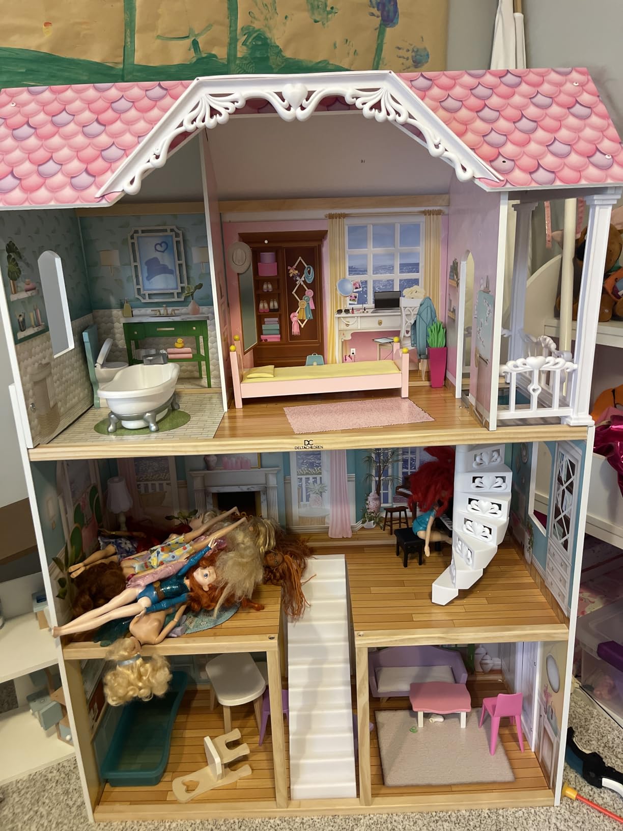 MySize Dollhouse - Large 3-Story Dollhouse with 7 Rooms Includes 12 Accessories - Fits 12-inch Dolls - Pretend Play Dream Gift for Ages 3+ customer photo 2