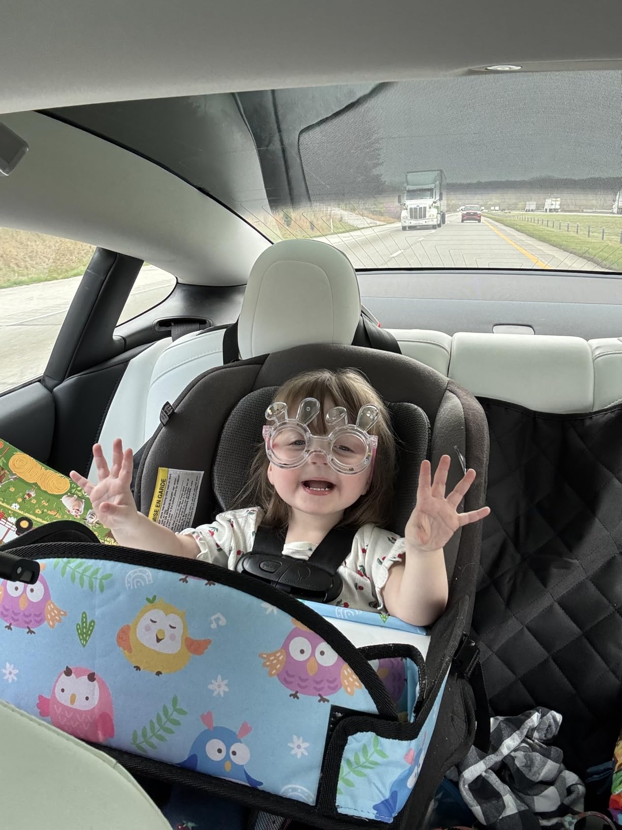 Kids Travel Tray for Airplane - Toddler Car Seat Table Tray, Road Trip Essentials for Boys & Girls, Carseat Lap Desk for Kids Road Trip Activities (Pink) customer photo 2