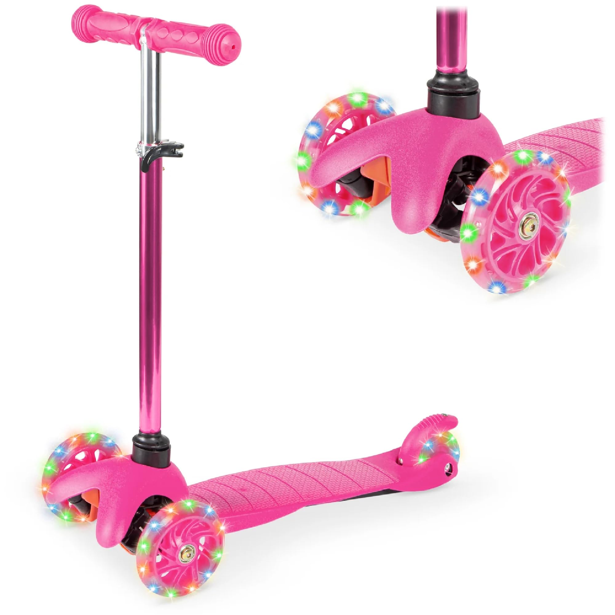 Best Choice Products Kids Scooter with LED Light-Up Wheels, 3-Wheel Lean-to-Steer Toddler Scooter Ages 3+, Adjustable Height Handlebar, Stable Non-Slip Deck, Easy Assembly customer photo 1