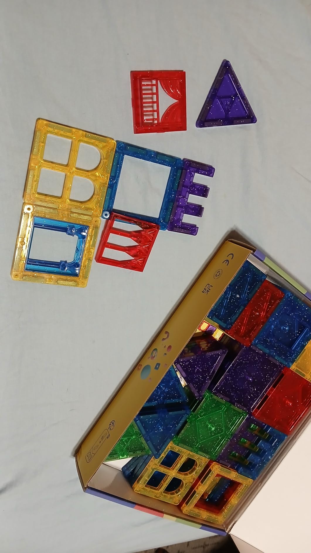 Mruikeny 100 Pieces Magnetic Tiles for Kids Ages 4-8, Glitter Magnetic Building Tiles Preschool Learning Magnet Toys, STEM Sensory Magnet Building Blocks for Toddlers 3 4 5 6 7 8+ Year customer photo 2