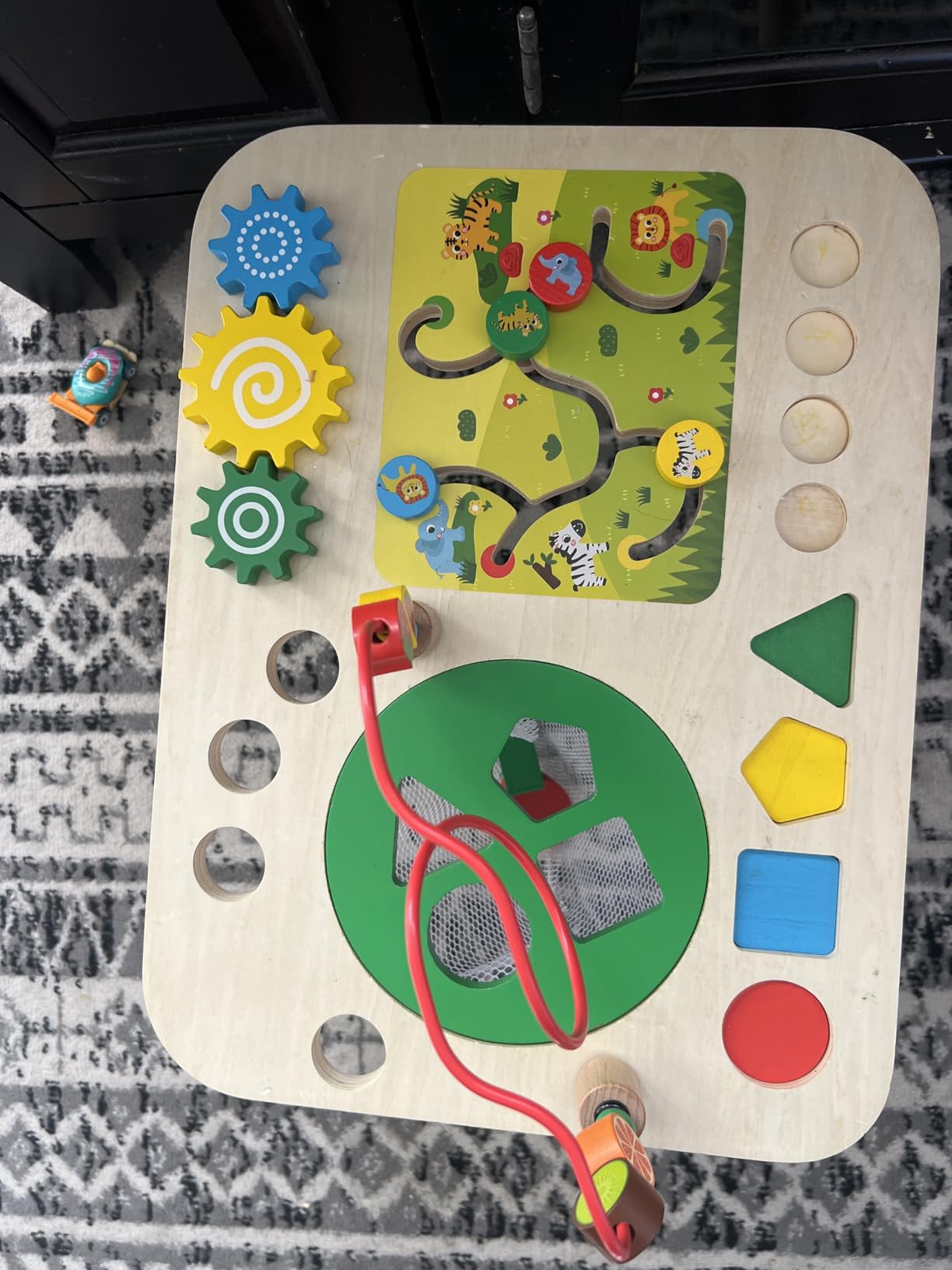 Activity Table, Montessori Toys for 1 2 Year Old Girls Boy Gifts, 7 in 1 Wooden Sensory Play Table for Toddler 1 2 3, Learning Toys for Baby 12-18 Months 1st Christmas Birthday Gifts customer photo 1