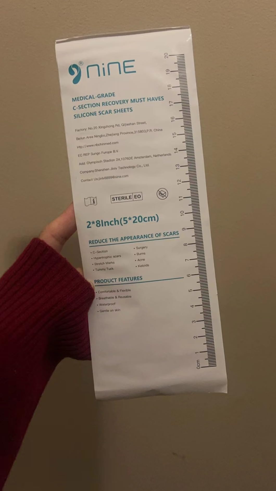 Silicone Scar Thicked Sheets,C Section Recovery Kit 2in x 8in 10ct | Reuseable Extra Long Scar Strips for Reducing the Appearance of Keloid Bump,Stretch Marks,Burn,Surgical Scar Removal(Latex Free) customer photo 1