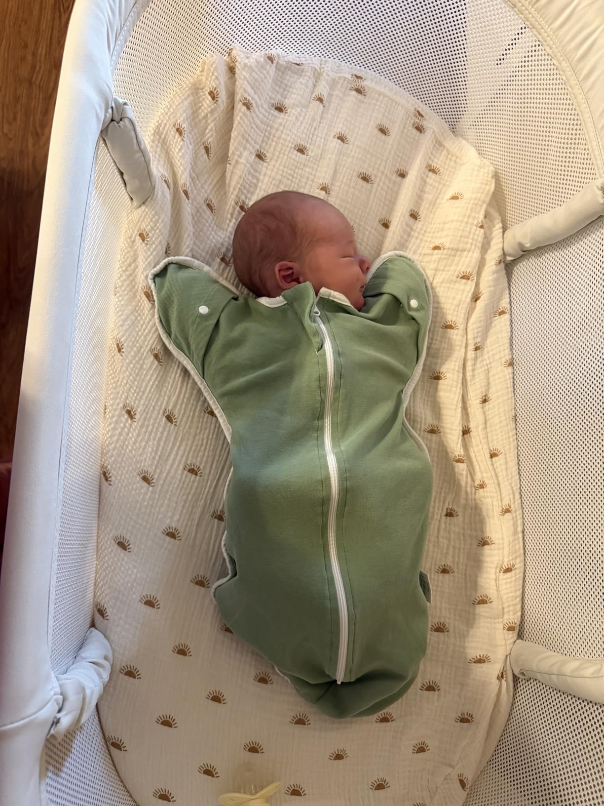 ANYEDDE 2-Pack Newborn Swaddle Sleep Bag - Arms Up Swaddle 0-3 Months, Baby Swaddles for Newborn, Cuff Removable Design, Pink Bunny Breathable Sleep with 2-Way Zipper customer photo 2