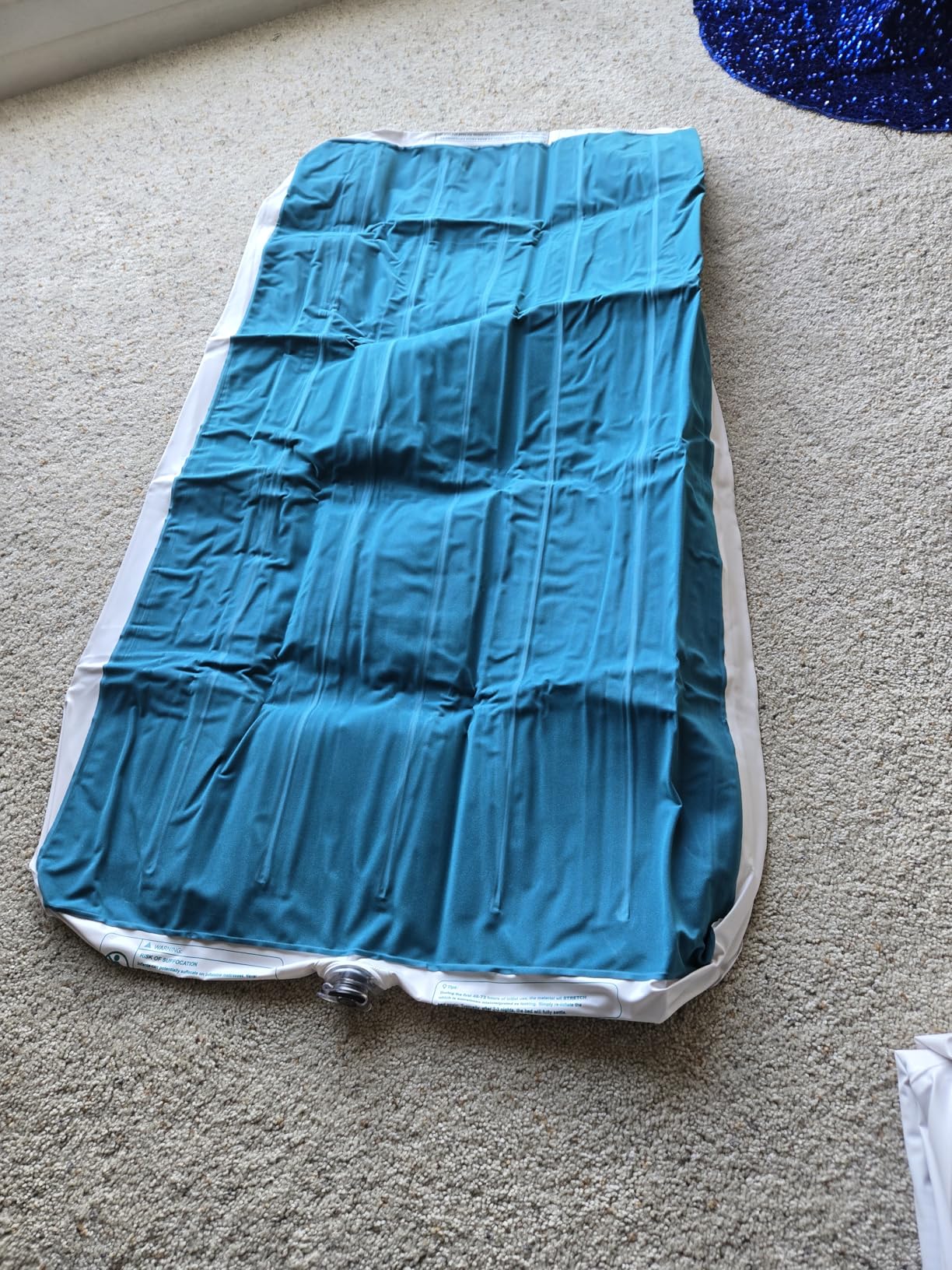 CHERIMOR Toddler Air Mattress with Electric Pump, Inflatable Toddler Travel Bed with Safety Sides, Portable Kids Blow Up Mattress for Travel, Camping Grandma Sleepovers Playing Air Bed, Gift for Kids customer photo 2