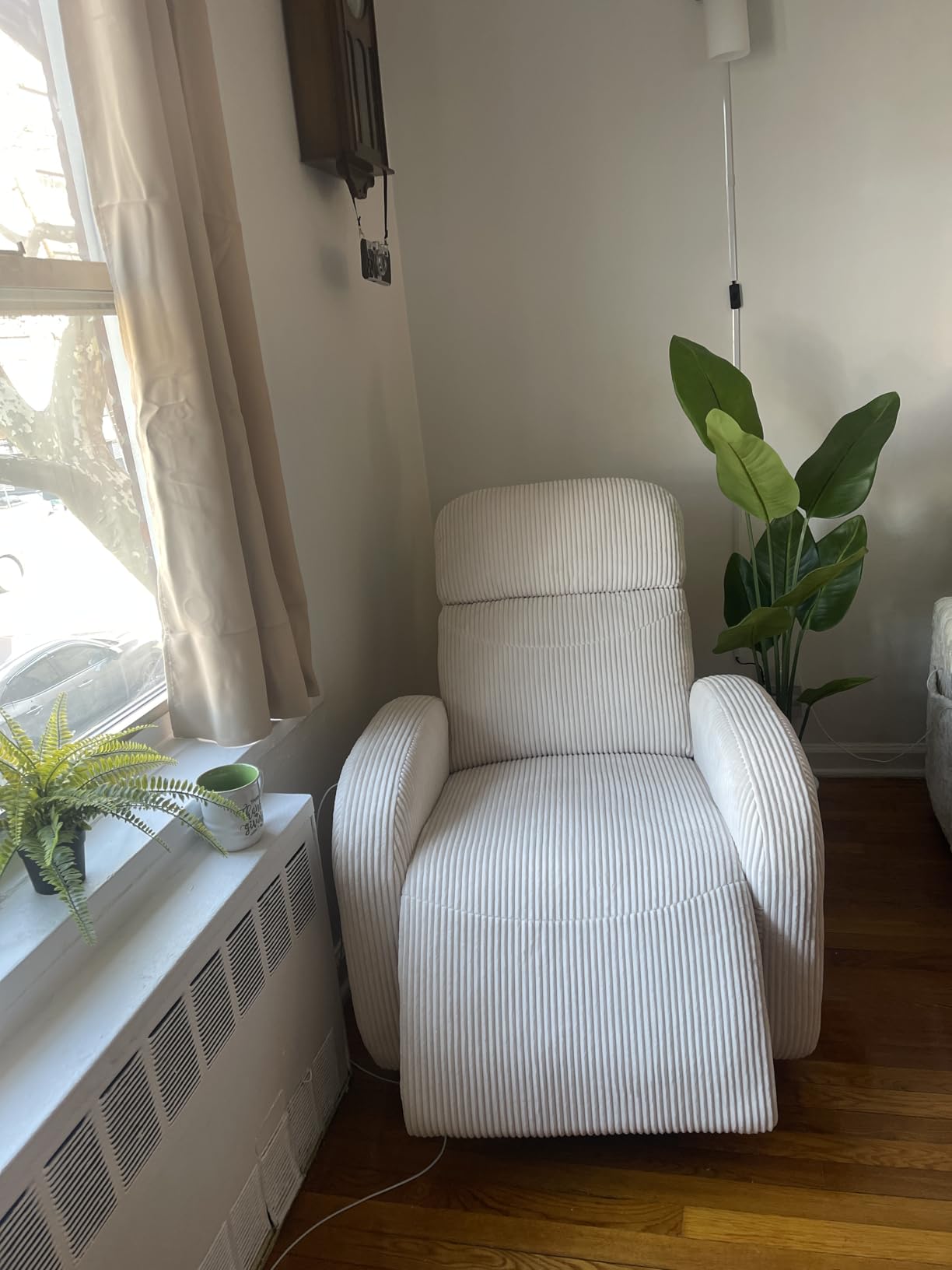 Nursery Glider Recliner, Power Swivel Rocking Recliner with USB & Type-C Port, Swivel Nursering Reclining Rocker with Double Pockets for Living Room, Camel Chenille customer photo 1
