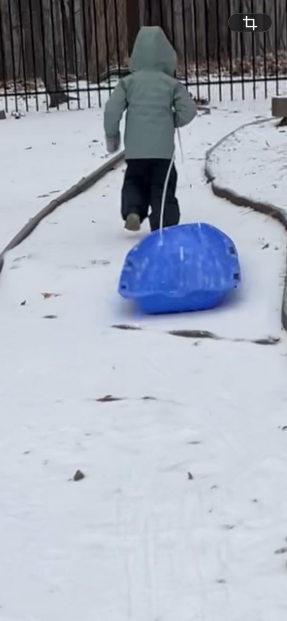 Toboggan Snow Sled for Adults, 48in Plastic Sleds with Pull Rope and 4 Handles, Outdoor Plastic Snow Sled for Kids and Adults customer photo 1