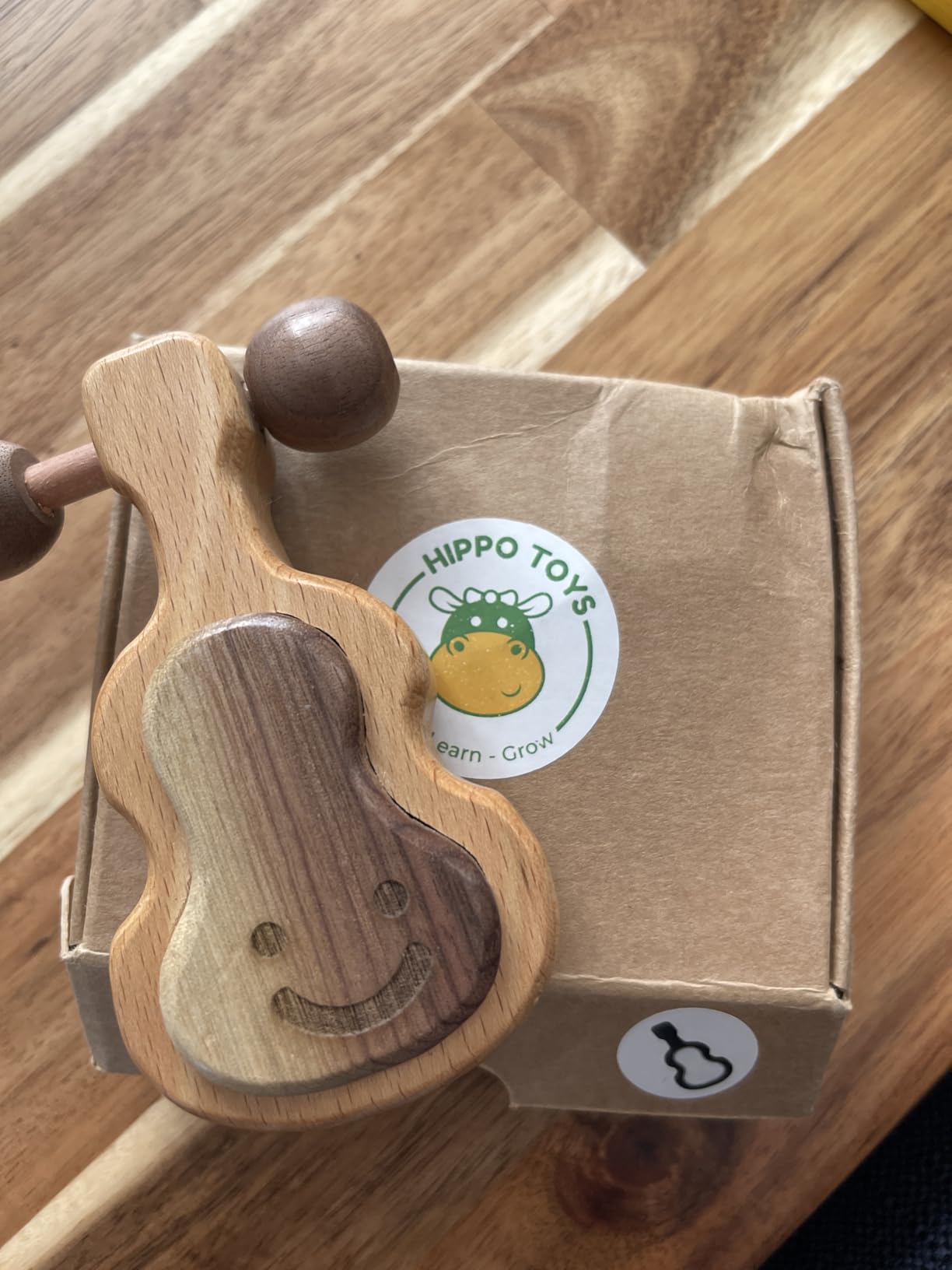 HippoToys Handcrafted Wooden Baby Rattle | Natural Teething Toy | Montessori Sensory Developmental Toy | Non-Toxic Organic Baby Toy | Newborn Infant Baby Boy Girl Gift 0-12 Months customer photo 2