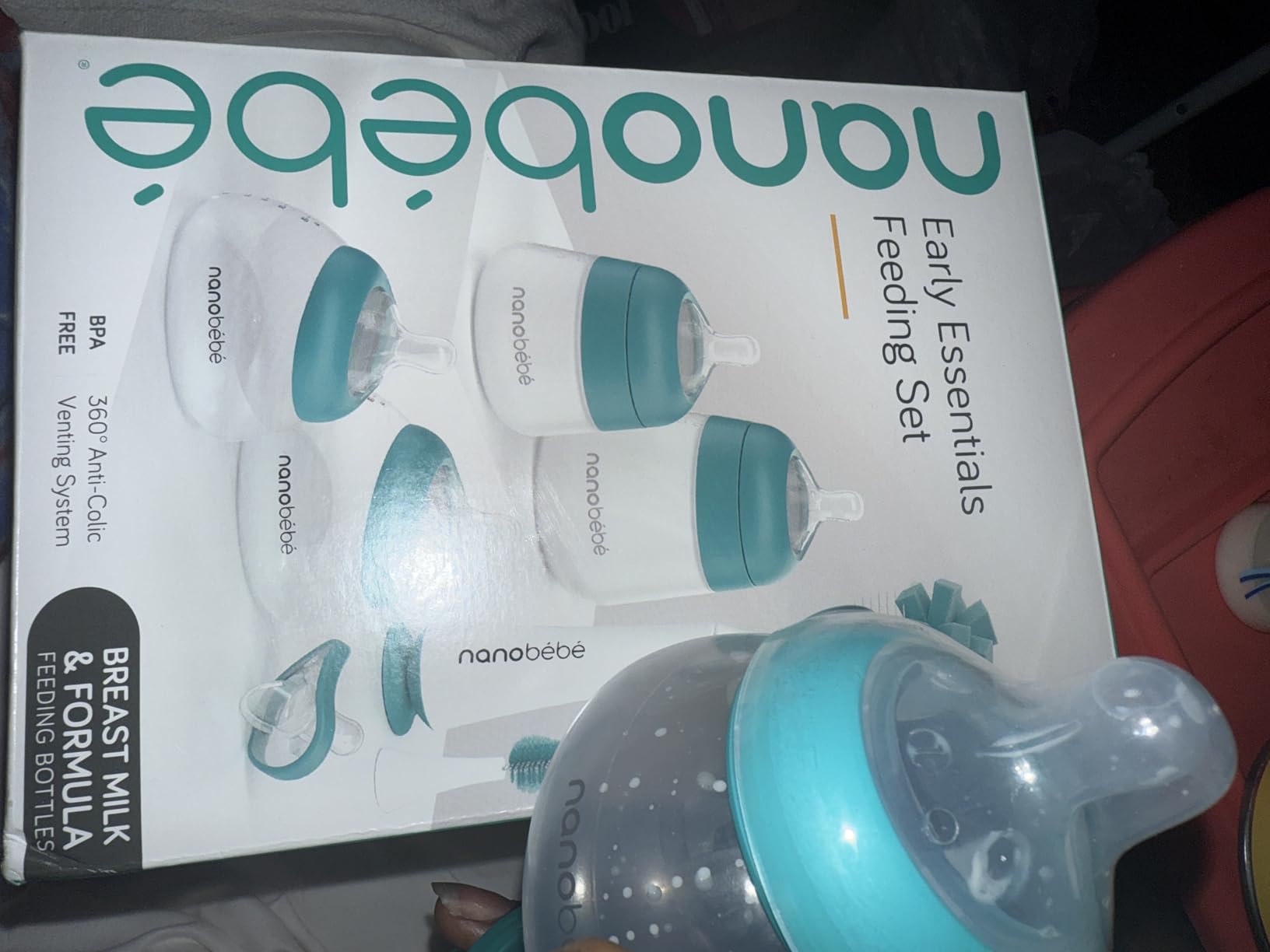 Nanobebe Breastmilk and Silicone Baby Bottle Ultimate Set Gen 2, 5oz and 9oz - with Sterilizer, Drying Rack, Anti-Colic Nipples, Pacifiers, and Warmer - Teal customer photo 1