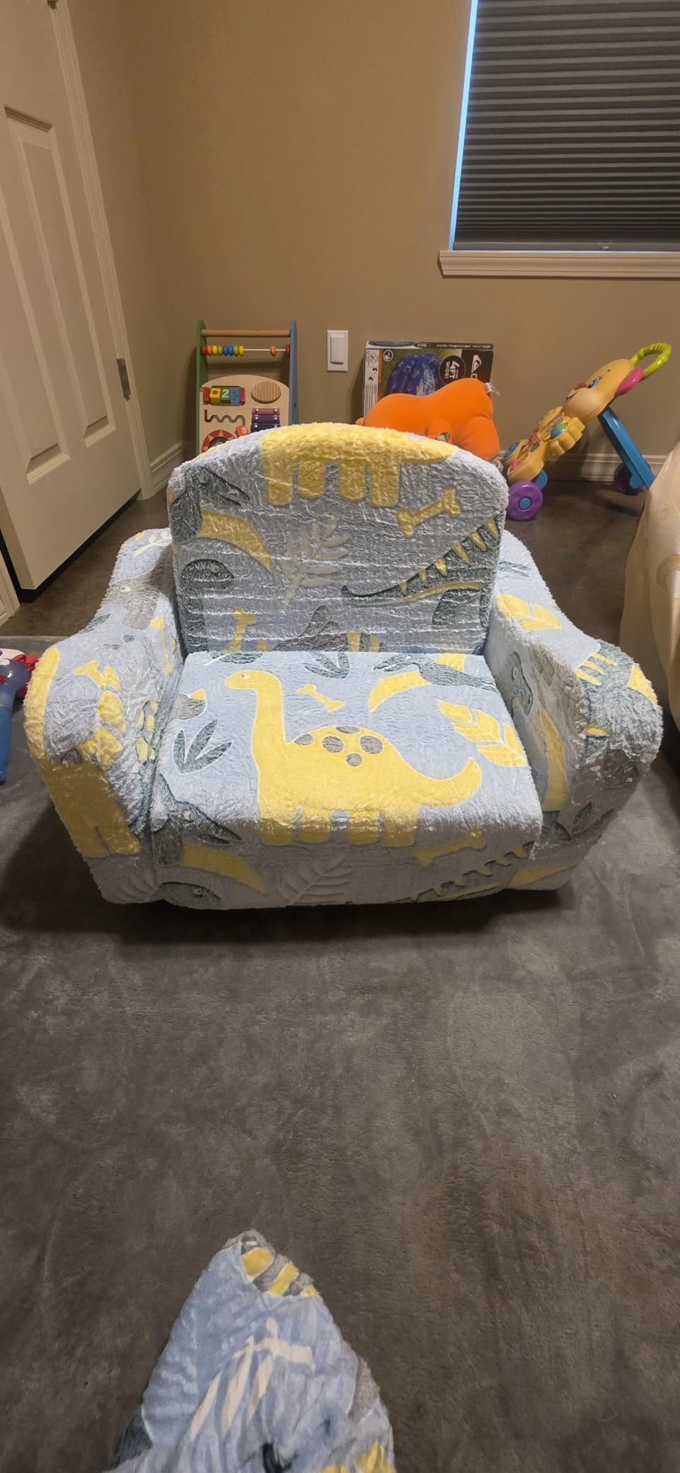 Airpanda Comfy Toddler Couch and Chair for Kids with Blanket, 2-in-1 Soft Plush Fold Out Kids Sofa Chairs for Girls and Boys, Convertible Sofa to Lounger for Playroom customer photo 2