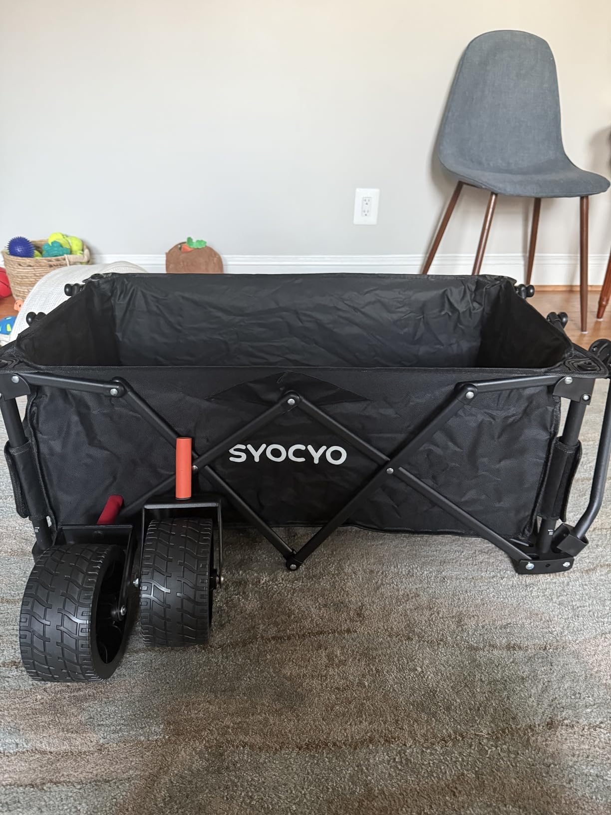Beach Wagon 420LBS Heavy Duty Wagons Carts Foldable, Collapsible Wagon with Big Wheels for Sand & Cup Holders for Camping Garden Sports Grocery customer photo 2