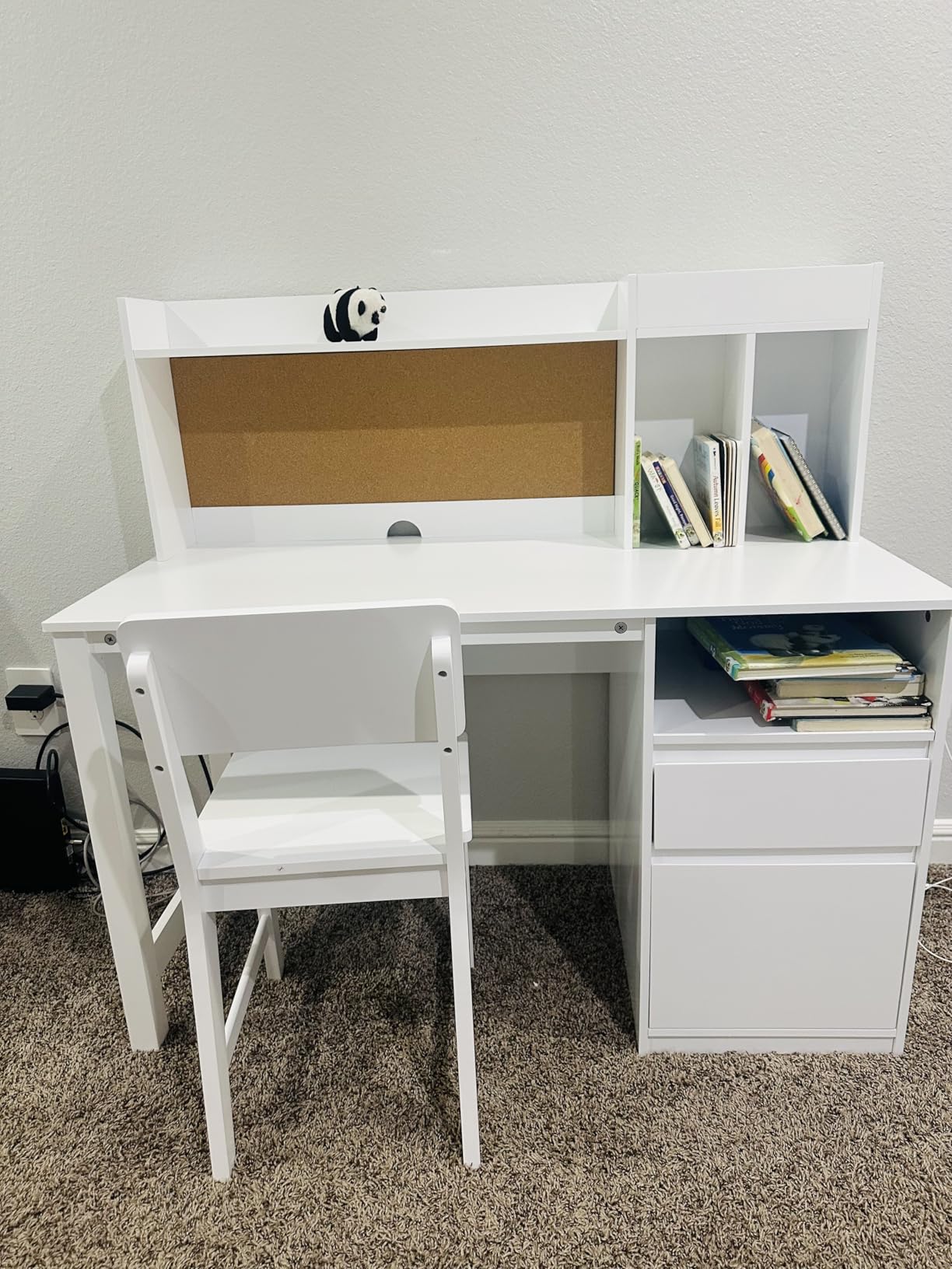 Spirich Kids Desk and Chair Sets, Kids Study Desk Set with Hutch and Storage, Children Wooden Study Table for 5-12 Years Old, Student Writing Table Computer Workstation customer photo 2