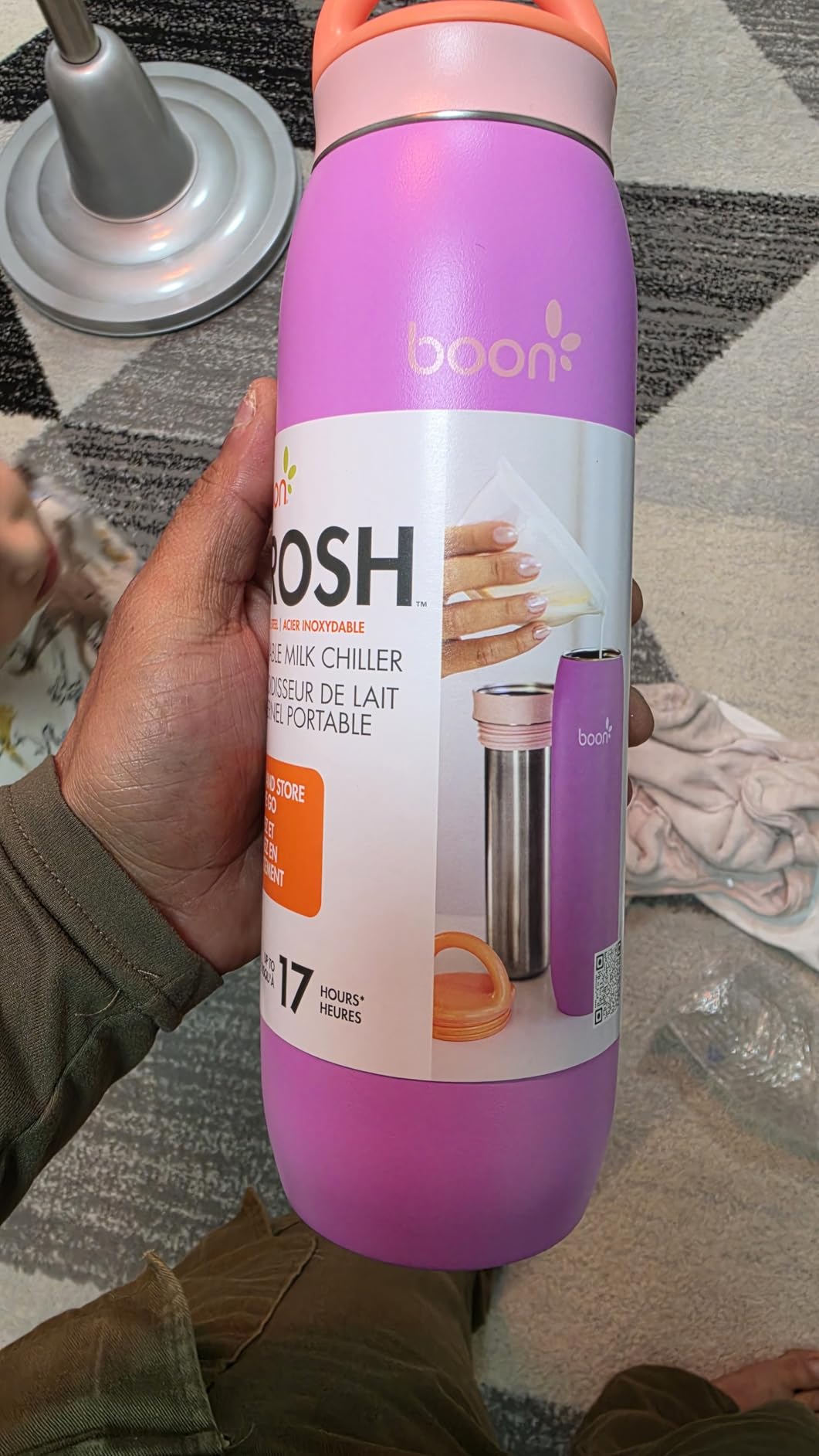 Boon Frosh Portable Breast Milk Chiller - Stainless Steel Cooler and Storage Container - Blue - Keeps Milk Cold for up to 17 Hours customer photo 1