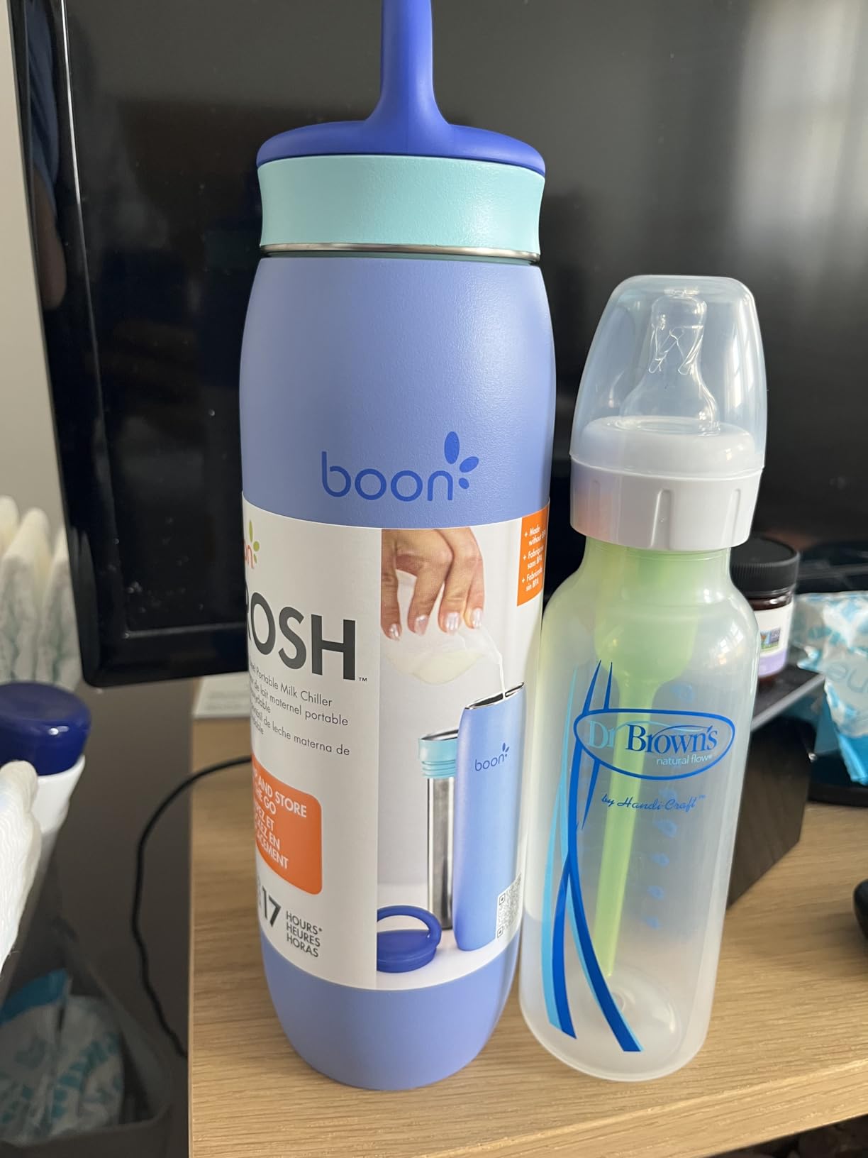 Boon Frosh Portable Breast Milk Chiller - Stainless Steel Cooler and Storage Container - Blue - Keeps Milk Cold for up to 17 Hours customer photo 2