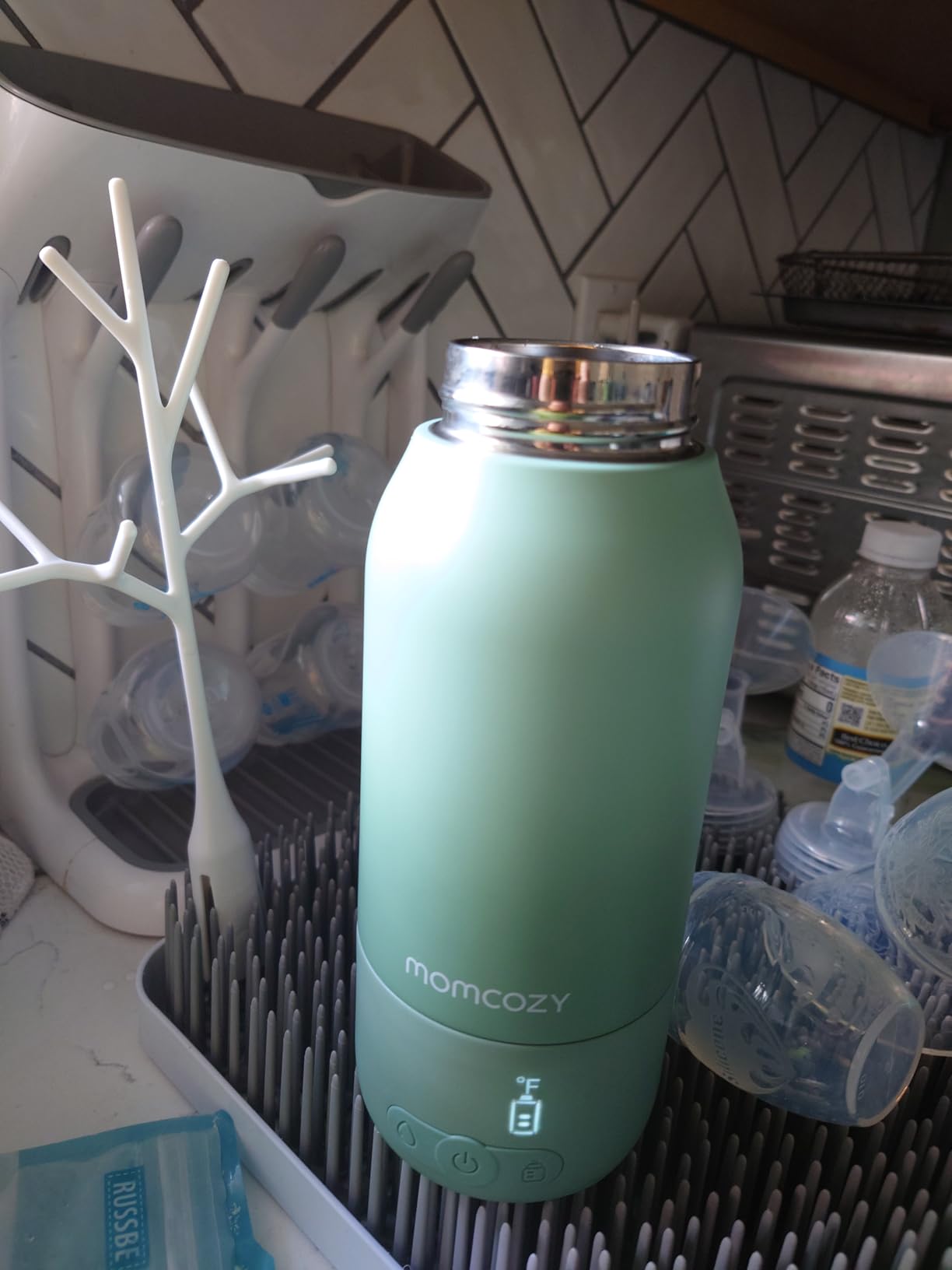 Momcozy Portable Bottle Warmer for Travel - Dual Heating Modes for Breast Milk & Water, Portable Milk Warmer with Fast Heating & Long Battery Life, 17 Ounces Large Capacity customer photo 1