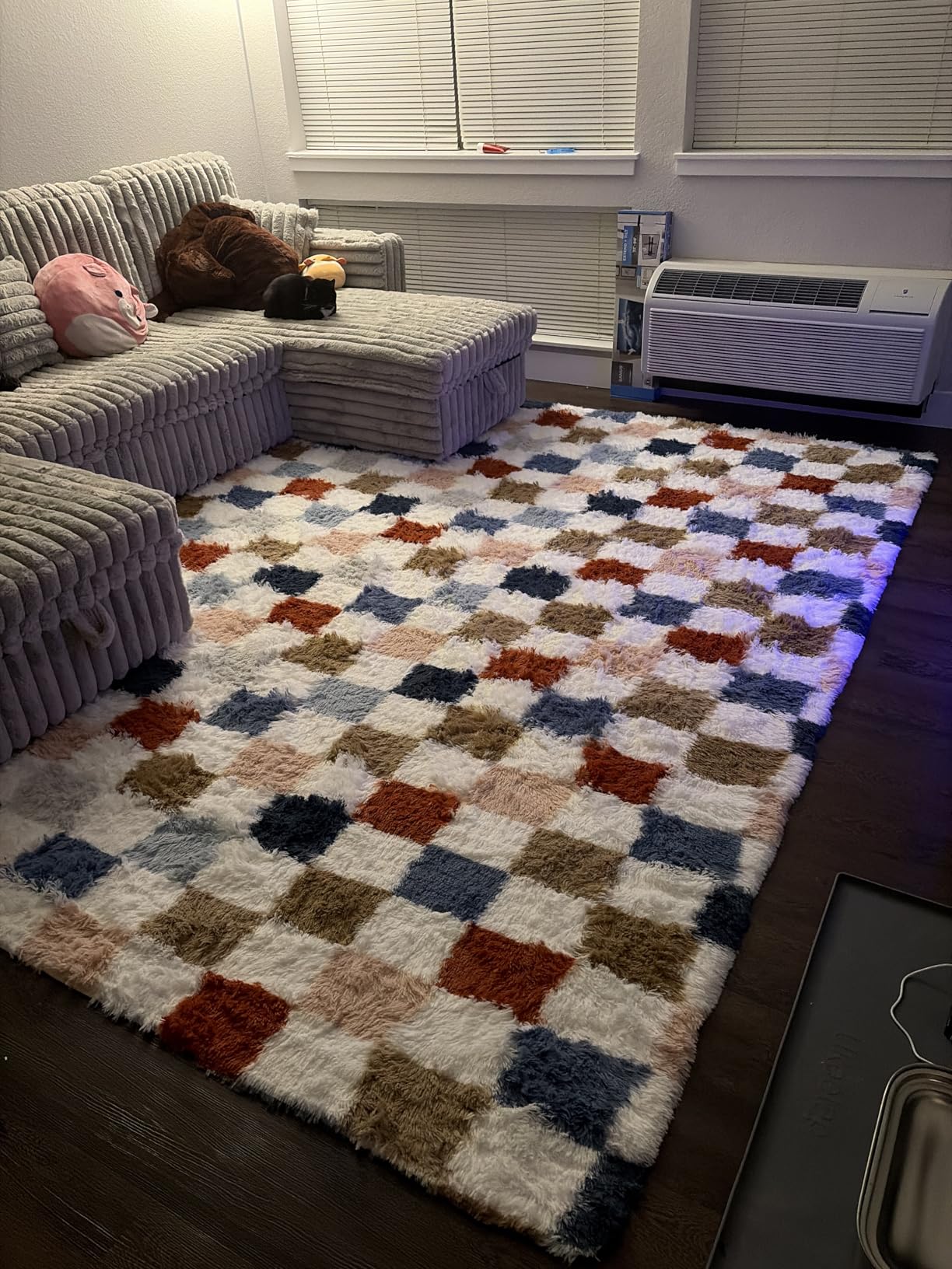 PureCozy Checkered Rug 8x10 for Living Room, Modern Rainbow Shag Rug Washable Non-Slip Large Area Rug Super Soft Indoor Fuzzy Carpet customer photo 1