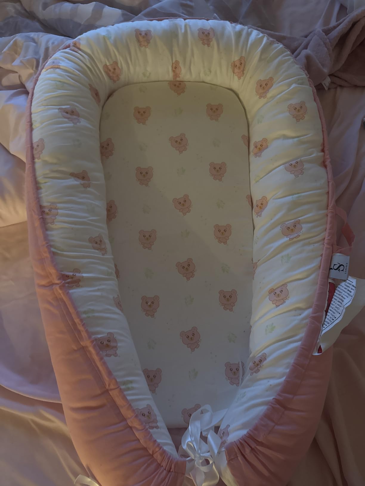 Baby Lounger for Newborn 0-24 Months - Ultra Soft Organic Cotton Infant Lounger - Reversible, Adjustable & Portable Baby Nest for Home & Travel - Soft, Breathable, Washable Cover by Leosole customer photo 1