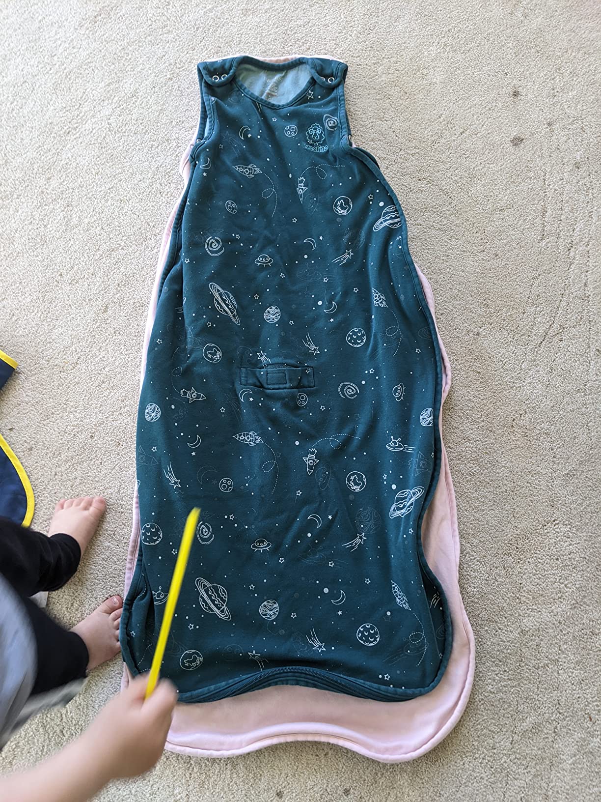 Woolino Toddler Sleeping Bag, 4 Season, Merino Wool and Organic Cotton, Baby Sleep Bag or Sack, 2-4 Years, Hot Air Balloon customer photo 2