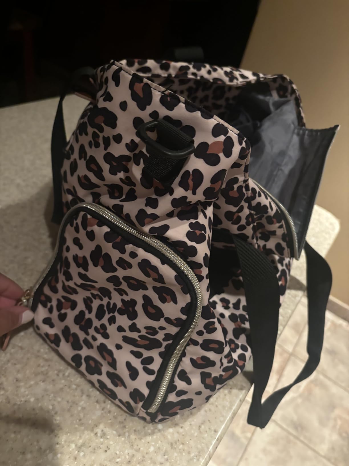 Pritent Diaper Bag Tote for Working Mom, Large Travel Diaper Tote for Mom and Dad with 14 Inch Laptop Sleeve, Mommy Maternity Travel Baby Bag for Boys and Girls, Black customer photo 1