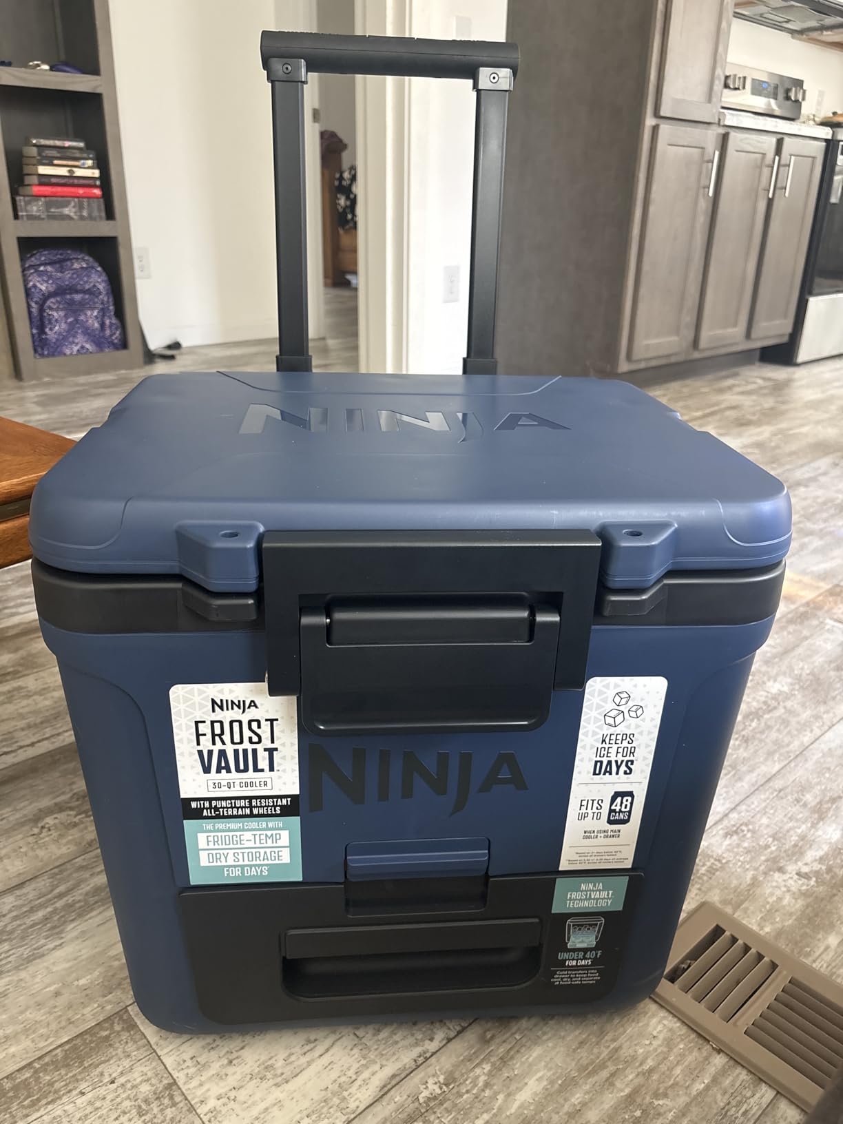 Ninja | Cooler | FrostVault 30QT Cooler with Wheels | Insulated with Temp Dry Storage Drawer | Keeps Ice Cold for Days | for the Beach, Camping, Picnics & More | Lakeshore Blue | FB230BL customer photo 2