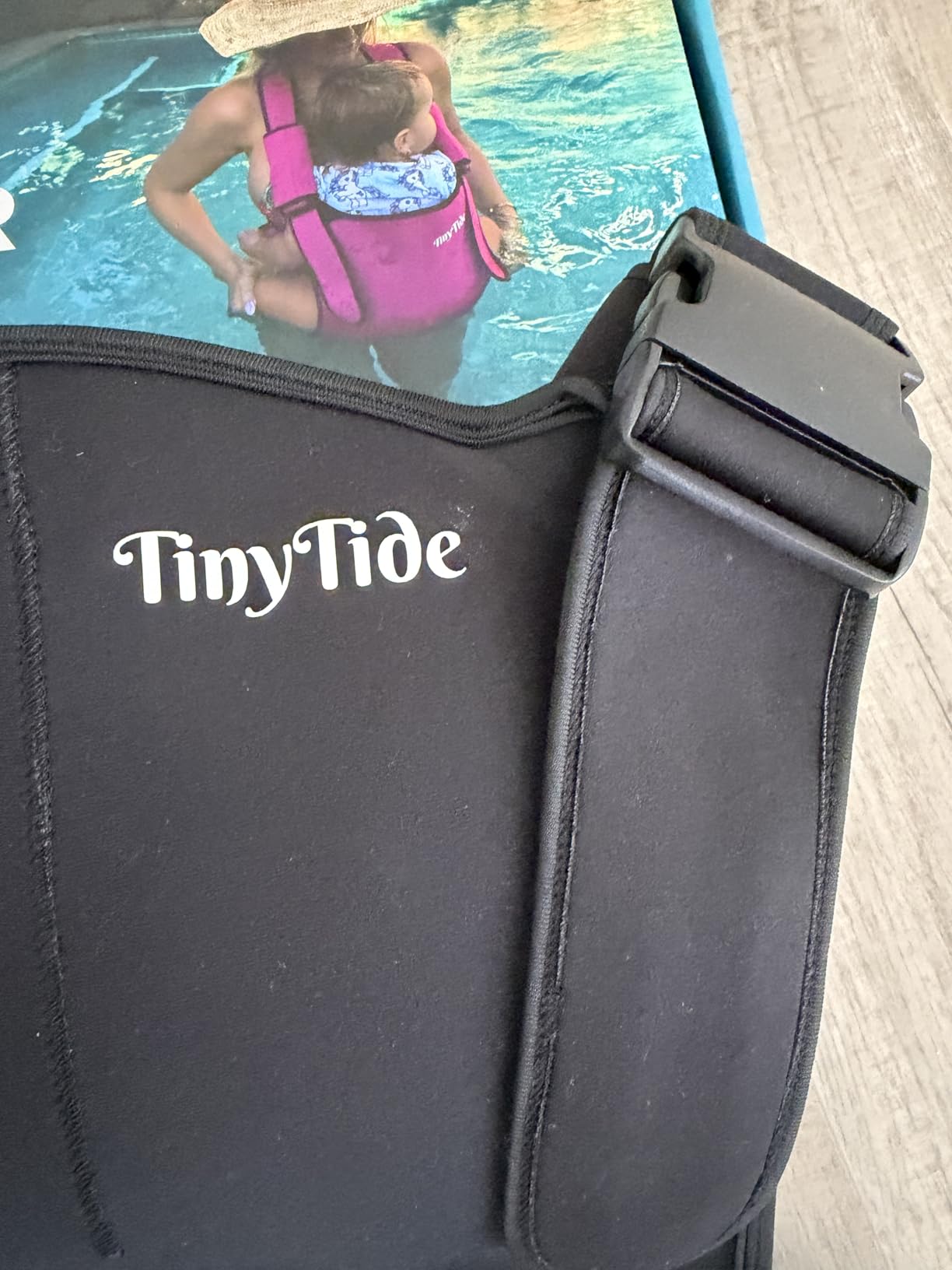 TinyTide Baby Carrier Black - Waterproof Baby Carrier Neoprene Wetsuit with M Seat - Infant Carrier Adjustable Straps, Lightweight & All-Season Use - 4-15kg, 2 Months to 2 Years customer photo 2