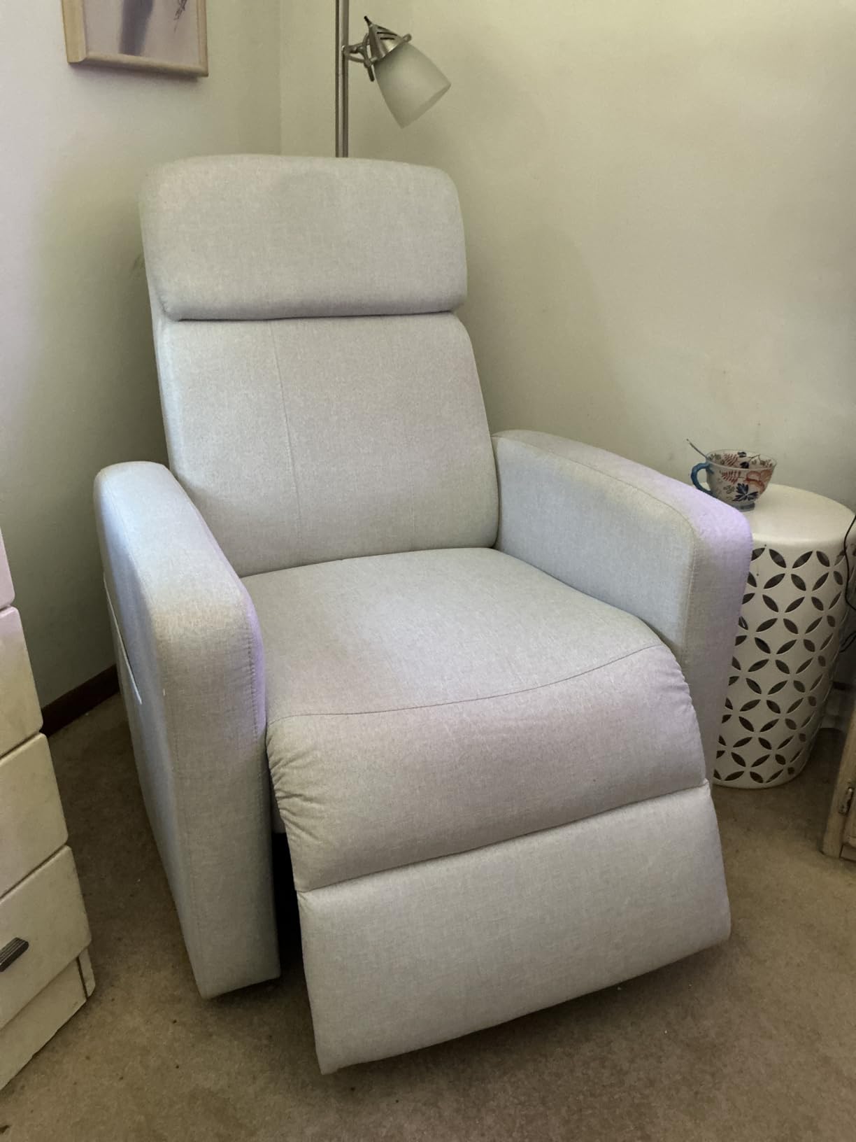 Korser Power Swivel Recliner Chairs for Adults, Electric Glider Rocking Chair Nursery, Glider Recliner Nursery Chair with Classified Side Pocket, Nursery Rocking Chairs with USB and Type-C Ports customer photo 1