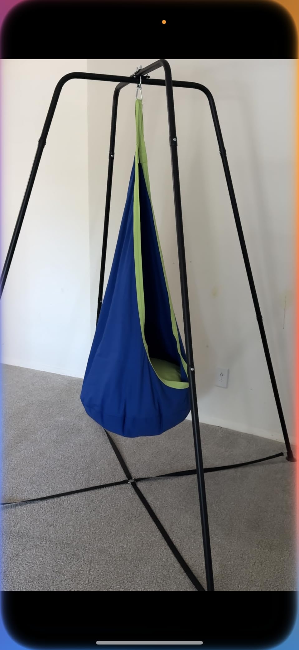 Swing Stand Frame with Sensory Pod Swings and Chair, Sensory Swing Set, X-Shaped Swing Frame, Heavy-Duty Metal Hammock Chair Stand for Adults Indoor and Outdoor 330LBS(Blue) customer photo 2