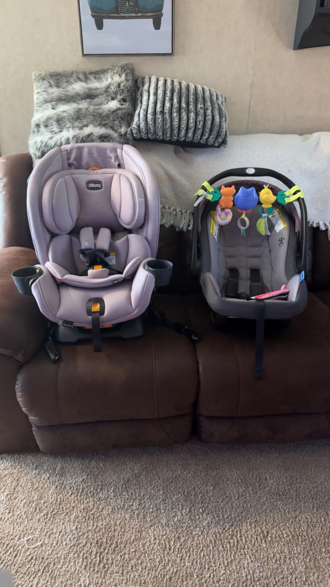 Chicco OneFit LX ClearTex All-in-One Car Seat with LeverLock Installation, Slim Design, Convertible Car Seat, Seat for Infants and Children 5-100 lbs, Lupine/Purple customer photo 2