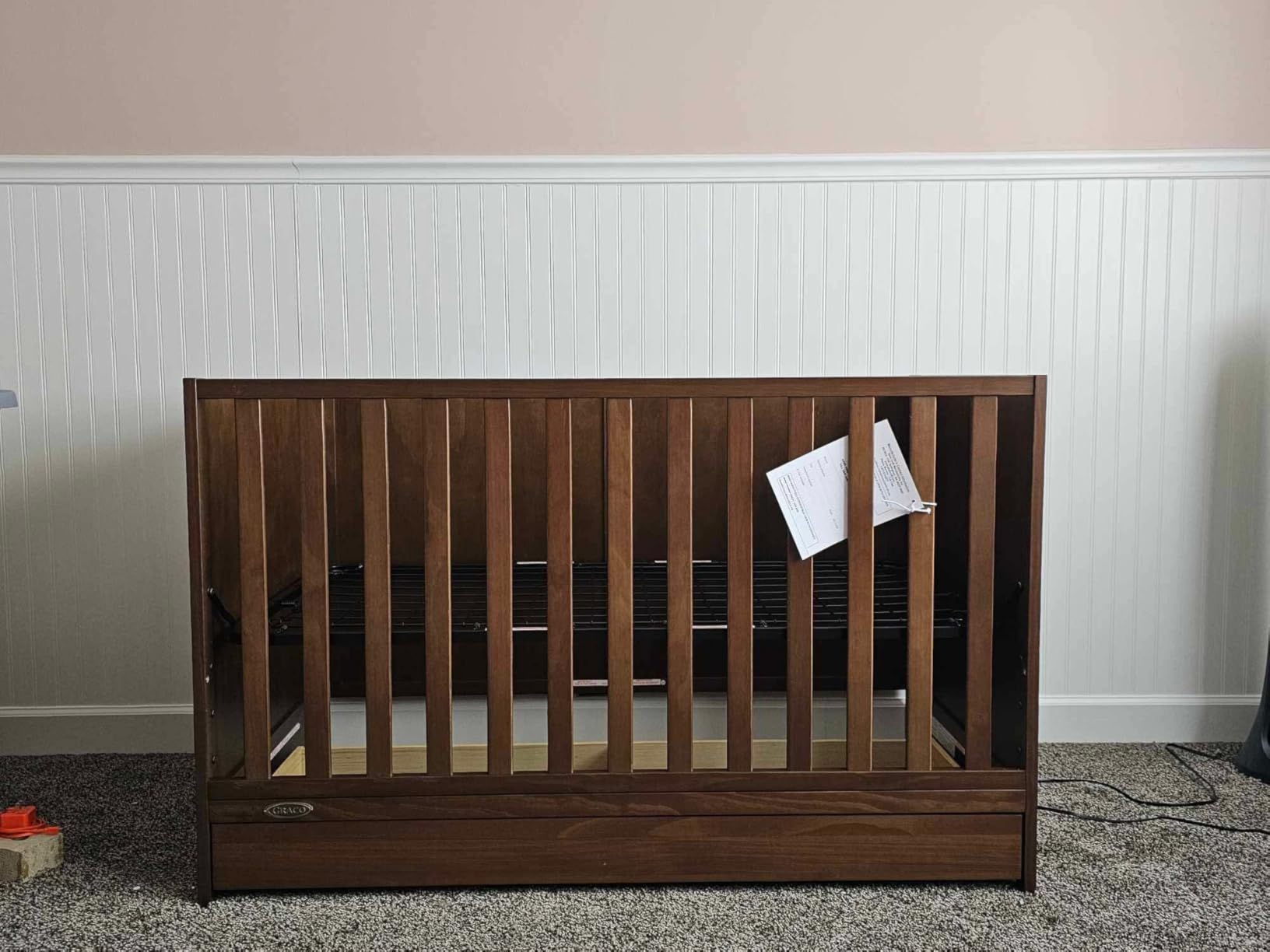 Graco Theo 3-in-1 Convertible Crib with Storage Drawer - GREENGUARD Gold Certified Baby Crib Crafted from Wood, Converts to Toddler Bed, Daybed, and Full-Size Bed (White) customer photo 2