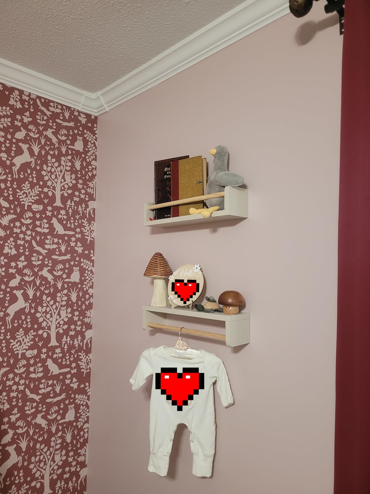 G&W Gruwald Nursery Book Shelves, Set of 3, Wall Bookshelf, Book Shelf for Kids Rooms, Wall Book Shelves for Bedroom Kids, Floating Shelf, Nursery Decor customer photo 2