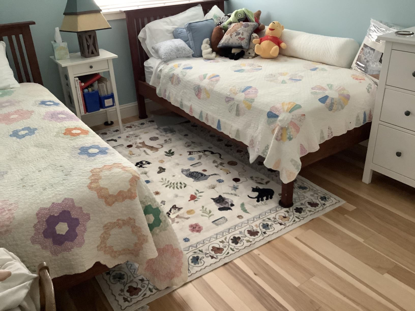 Rugcomf Living Room Rug 5x7 Rug Machine Washable Boho Area Rug Non Slip Floral Animal Vintage Low Pile Large Rugs for Living Room, Bedroom, Farmhouse, Dining Room, Kids Playroom (Beige) customer photo 2