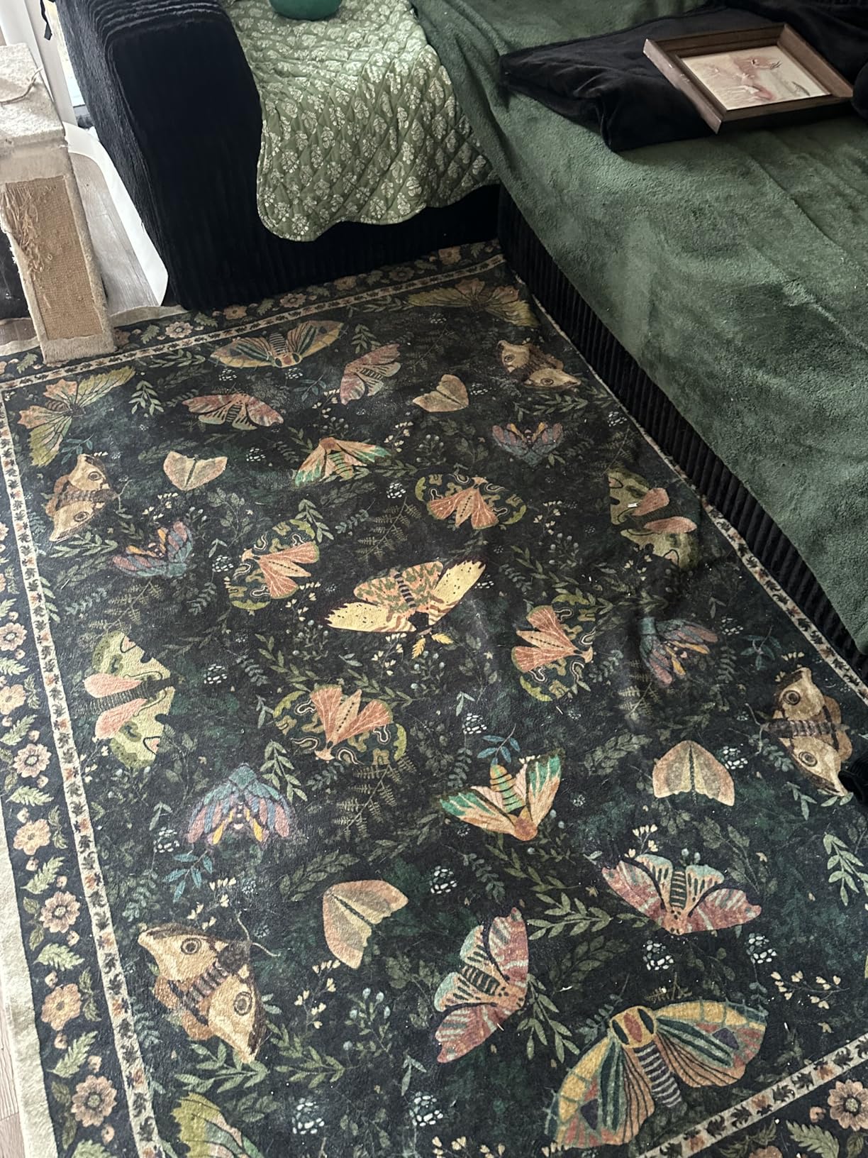 Lahome Jovence Midnight Jungle Green Rug, Washable 8x10 Rugs for Bedroom Living Room, Soft Forest Kids Rugs for Playroom, Non Slip Stain Resistant Floor Carpet for Office Dining Room customer photo 1