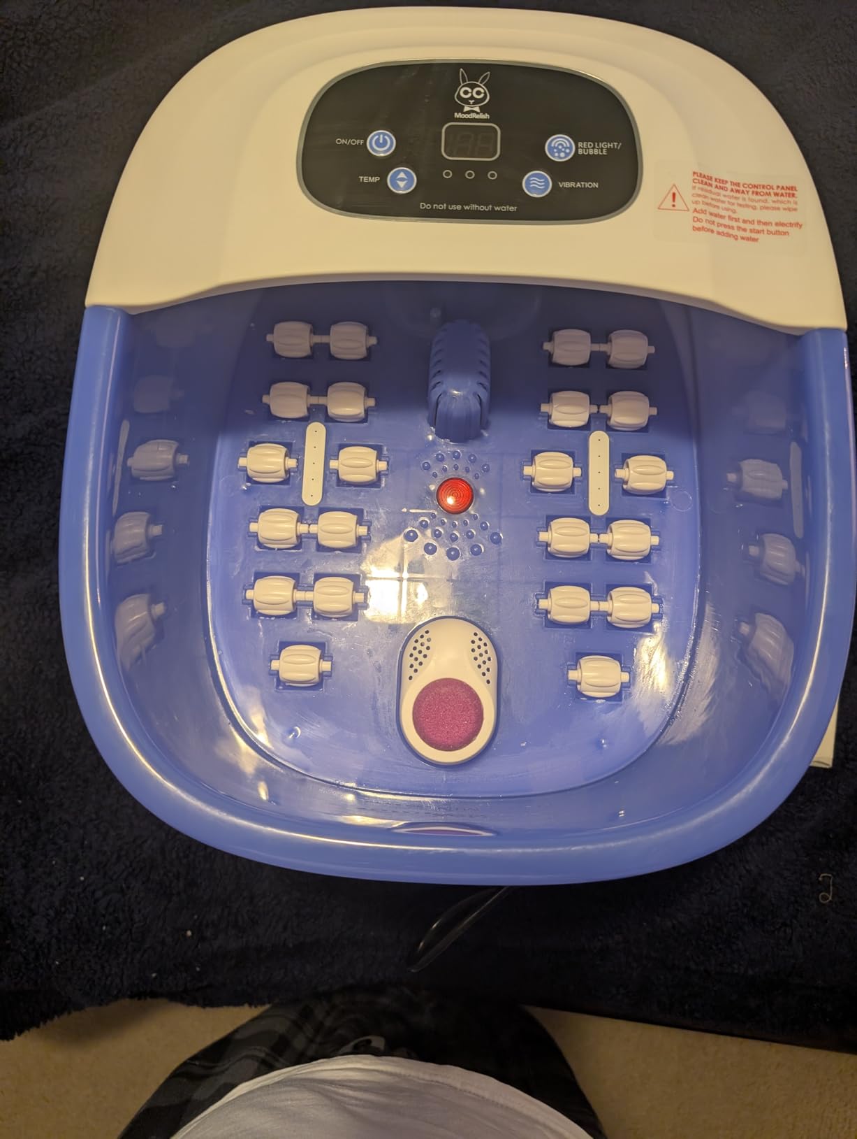 MoodRelish Foot Spa Bath Massager with Heat Bubbles and Vibration Massage and Jets, 16 OZ Calming Lavender Foot Soak Epsom Salt, Foot Soaker with Red Light, 22 Massage Rollers, Adjustable Temp - Grey customer photo 1