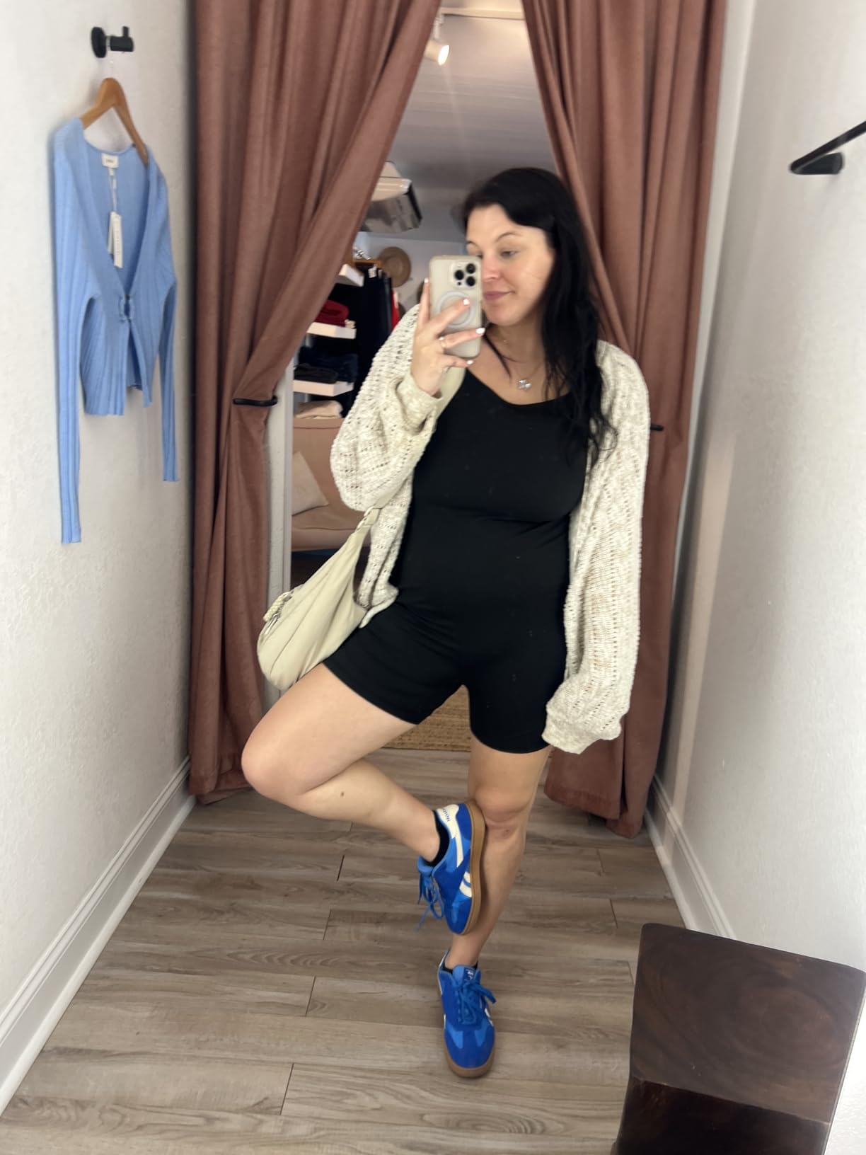 Buttery Soft Maternity Bodysuit Short Sleeve Pregnancy Romper Photoshoot Casual Workout Maternity-Clothes customer photo 2