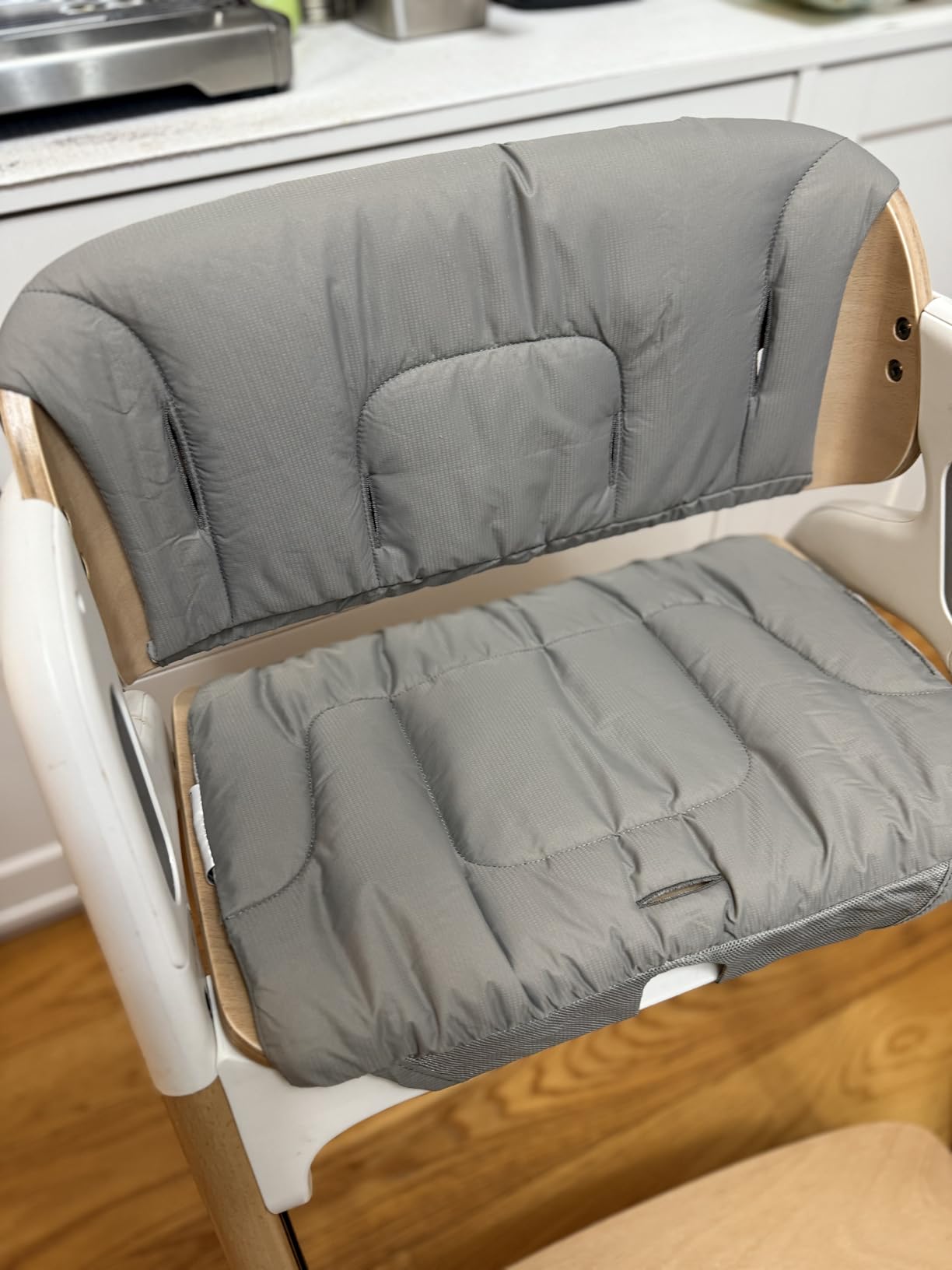 Momcozy High Chair Cushion & Backrest Set - Ergonomic Support for Dinerpal Chairs, Machine Washable Gray Seat Pad with Non-Slip Design customer photo 2