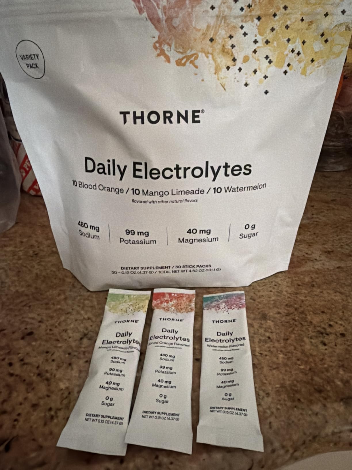 Daily Electrolytes - Zero Sugar & Low-Calorie Electrolyte Powder Drink Mix - Flavors Derived from Natural Sources - NSF Certified for Sport - Variety - 30 Stick Packs customer photo 1