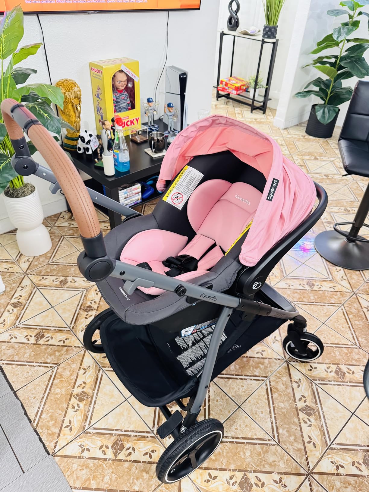 Evenflo Shyft Intuiti Travel System with Revolve180 LiteMax NXT Rotating Rear-Facing Lightweight Preemie and Infant Car Seat 3-30 lbs. (Amaranth Pink) customer photo 1