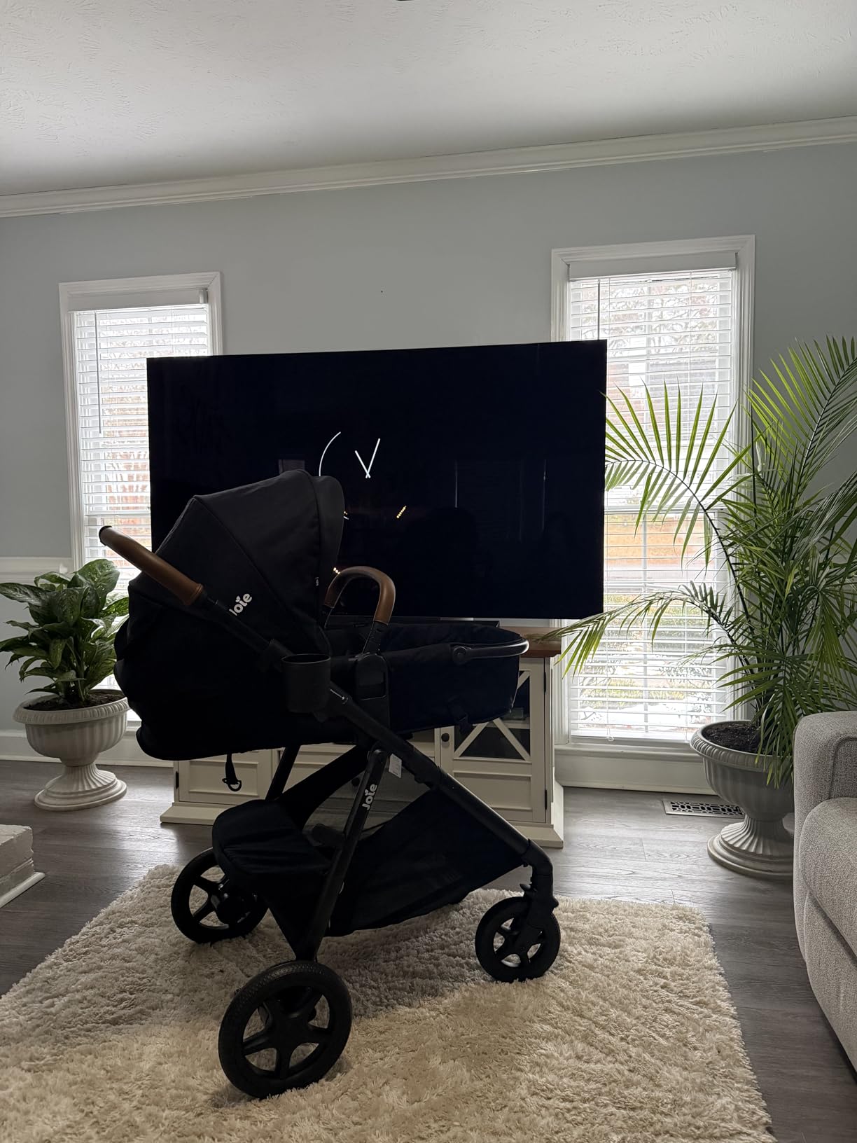 Joie Ginger 4-in-1 Convertible Pramette and Stroller with A Deep Recline, Height Adjustable seat, All-Terrain Wheels, Extra Storage - for Newborns and Toddlers (Shale Dark) customer photo 1