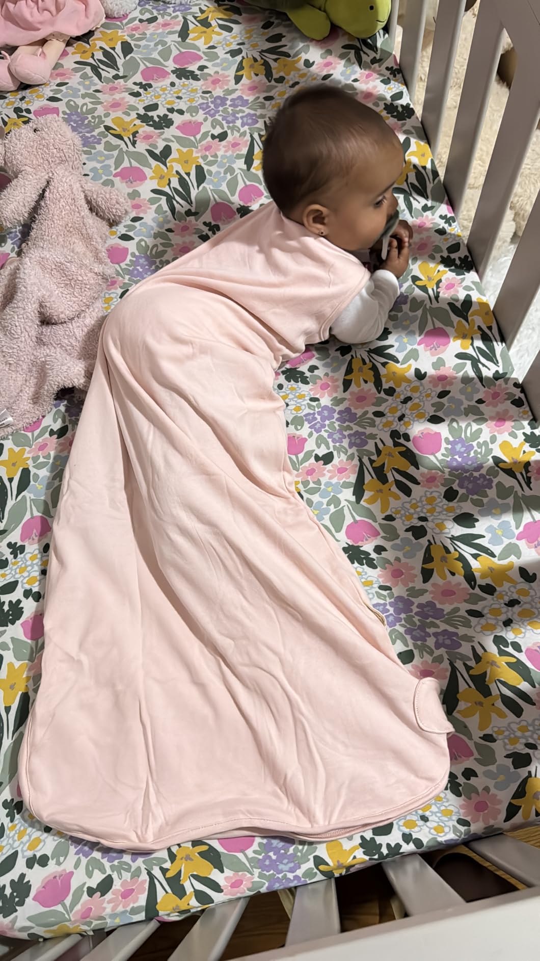 2-Pack Organic Baby Sleep Sacks, 100% Cotton - Soft & Breathable 0.5TOG Baby Wearable Blanket, Toddler Sleeping Sack 6-18 Months, Easy to Wear Transitional Swaddles for Newborns, Infants (Bunnies, M) customer photo 1