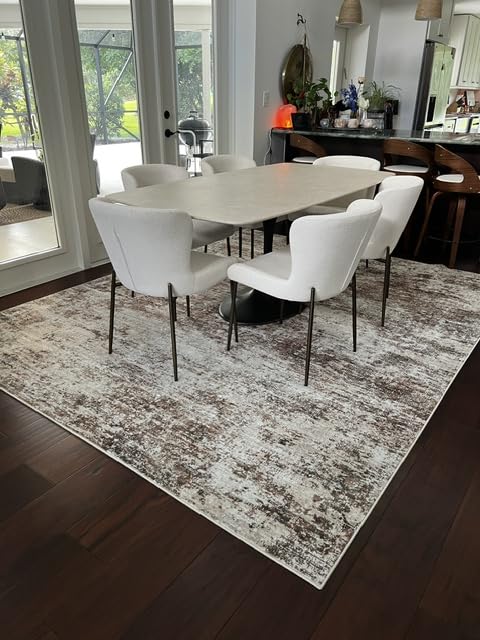 XLUEZ 8x10 Area Rugs for Living Room, Washable Modern Abstract Large Area Rug Neutral Soft Non Slip Kids Rug Stain Resistant Indoor Carpet for Bedroom Nursery Dining Children's Room(Blue, 8'x10') customer photo 1