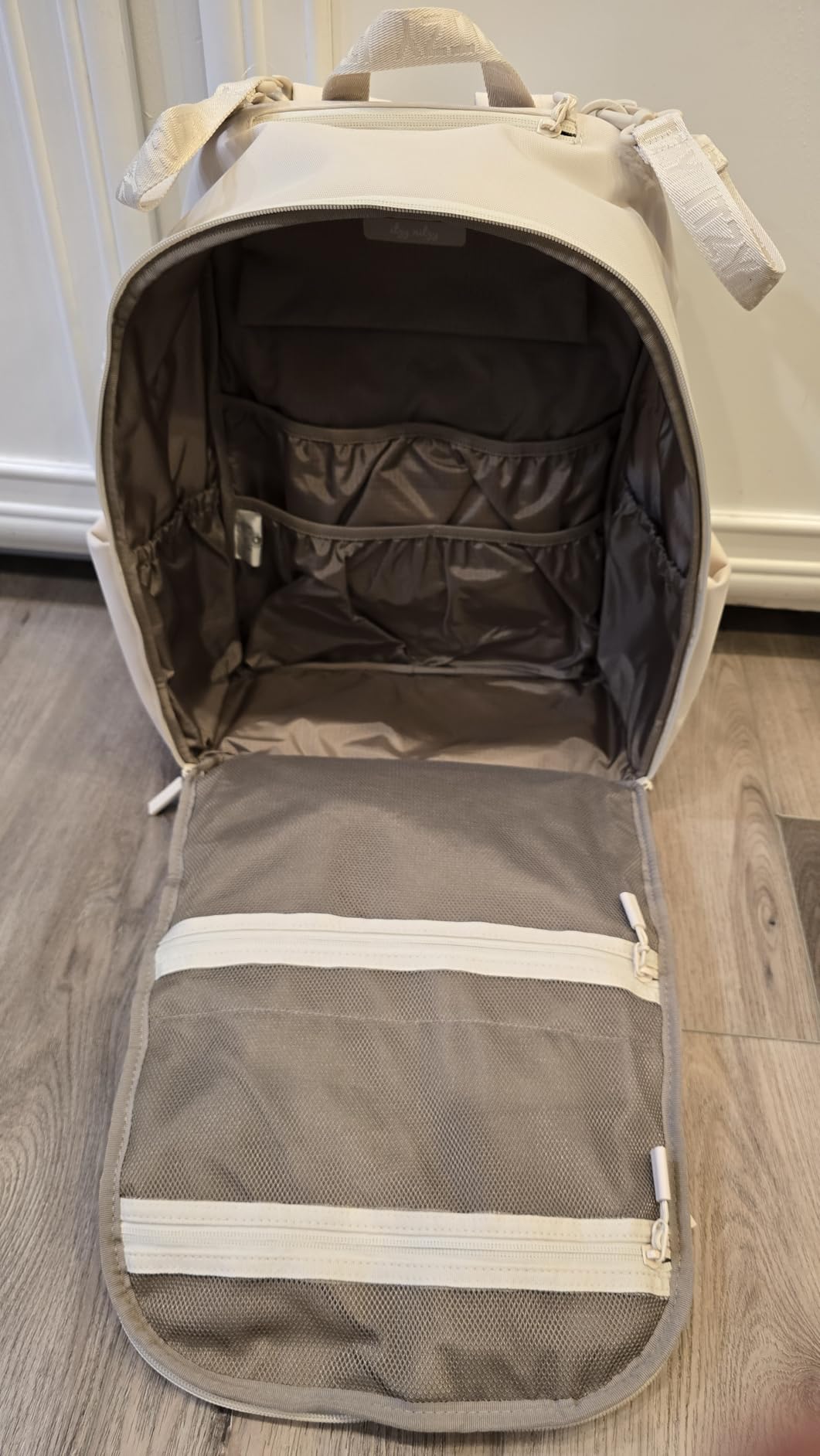 Itzy Ritzy Utility Diaper Bag Backpack - Features 17 Pockets (Including 2 Insulated Bottle Holders) & Trolley Sleeve and Includes Stroller Straps & Changing Pad - Part of the Belong Collection (Mocha) customer photo 2
